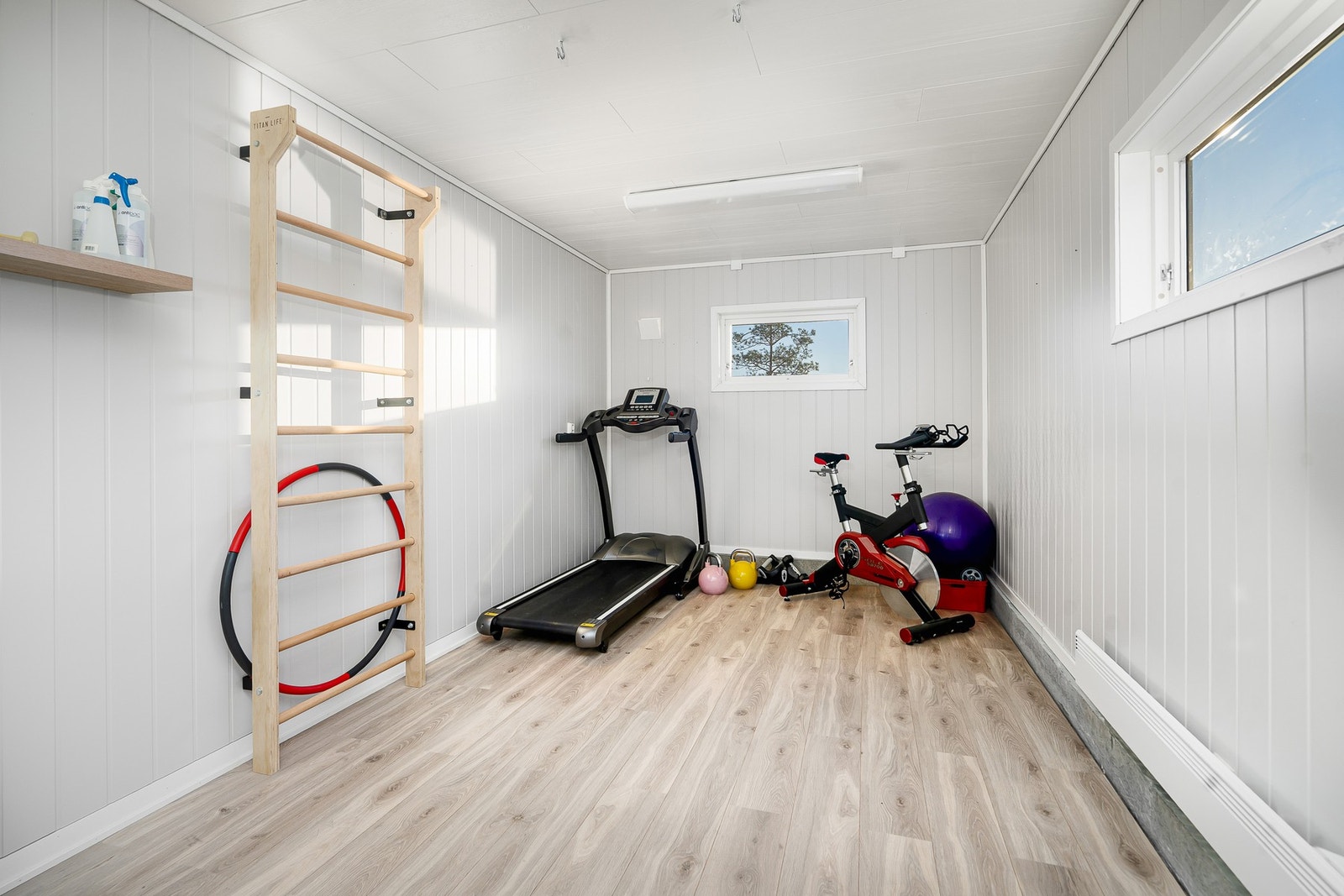Treningsrom i garasje. Galleribilde