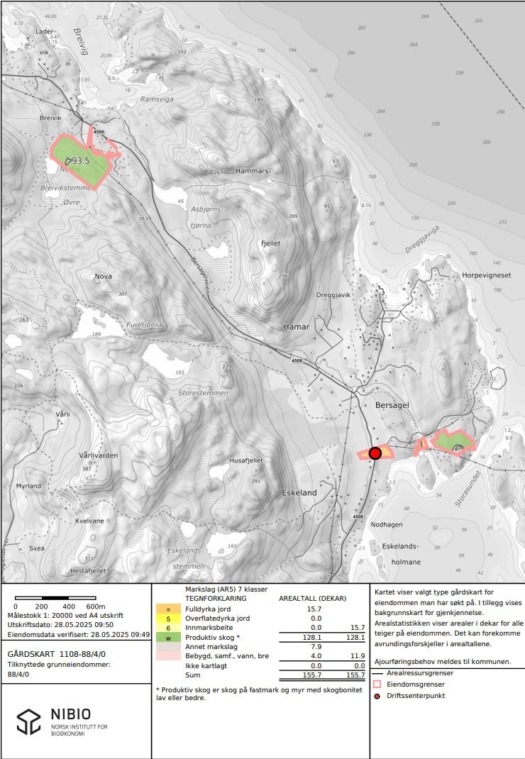 Gårdskart over eiendommen Galleribilde