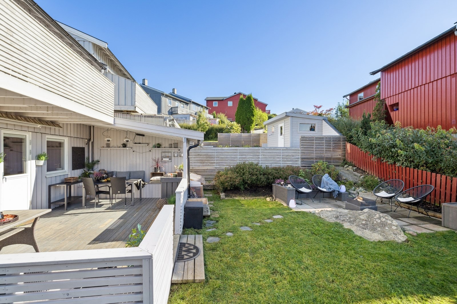 Tomten er vendt mot sør og vest, dette gjør at du har gode solforhold hele dagen. Galleribilde