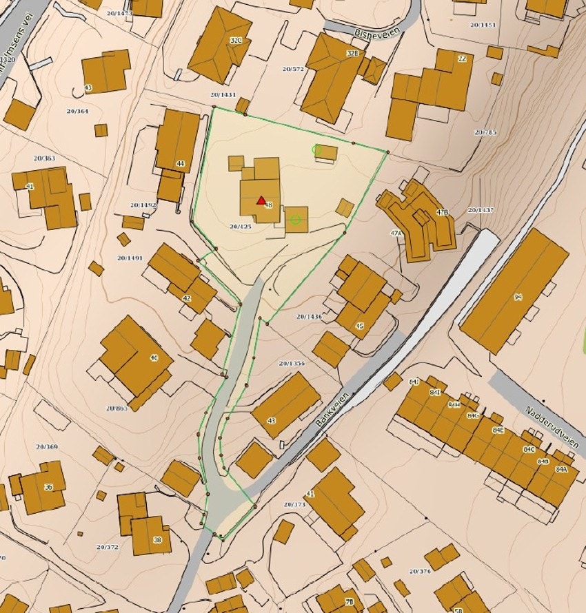 Kart over eiendommen. Galleribilde