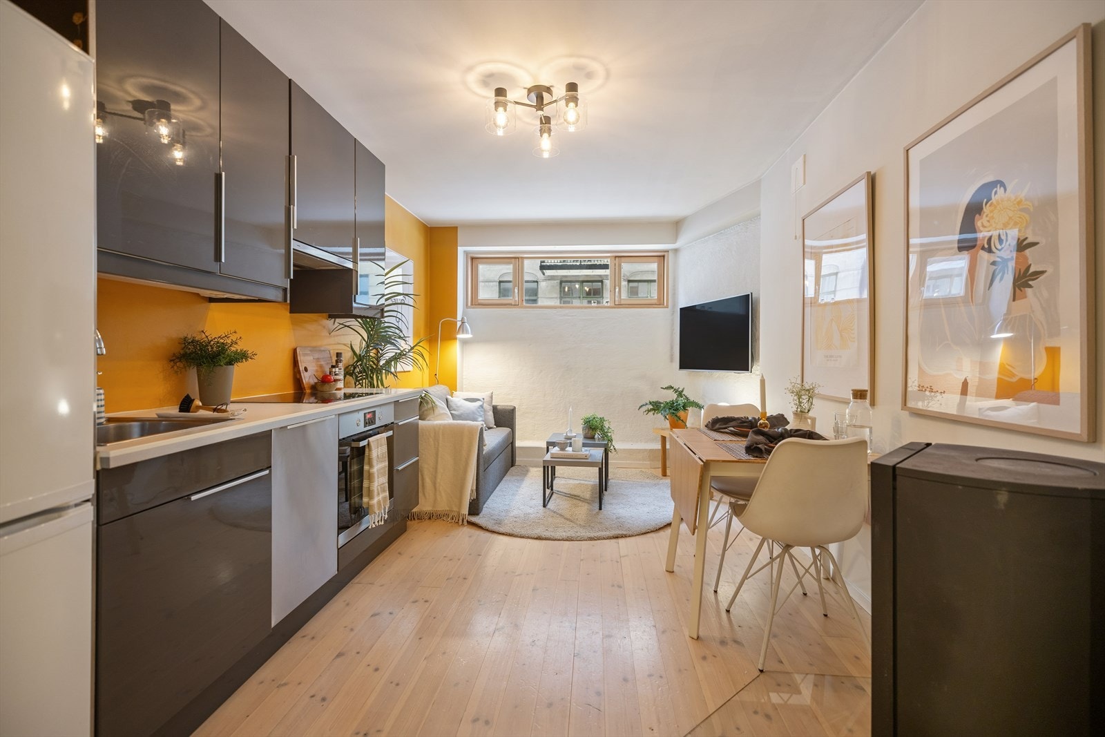 Praktisk og pen studioleilighet med gjennomgående planløsning. Galleribilde