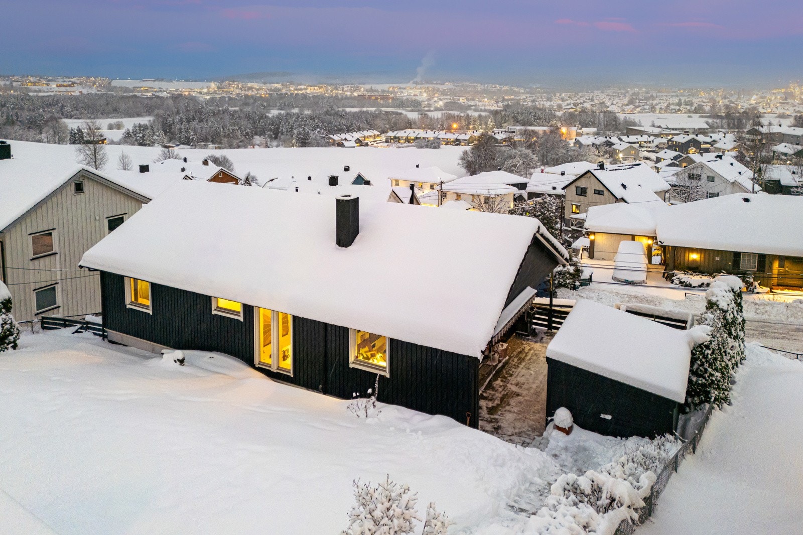 Hage på baksiden til lek og rekreasjon. Galleribilde