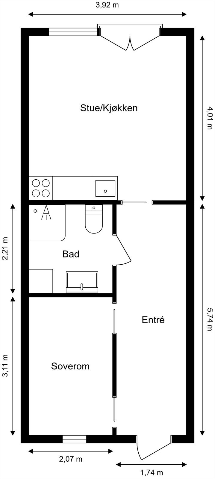 Leiligheten har en praktisk planløsning som utnytter arealet godt. Galleribilde