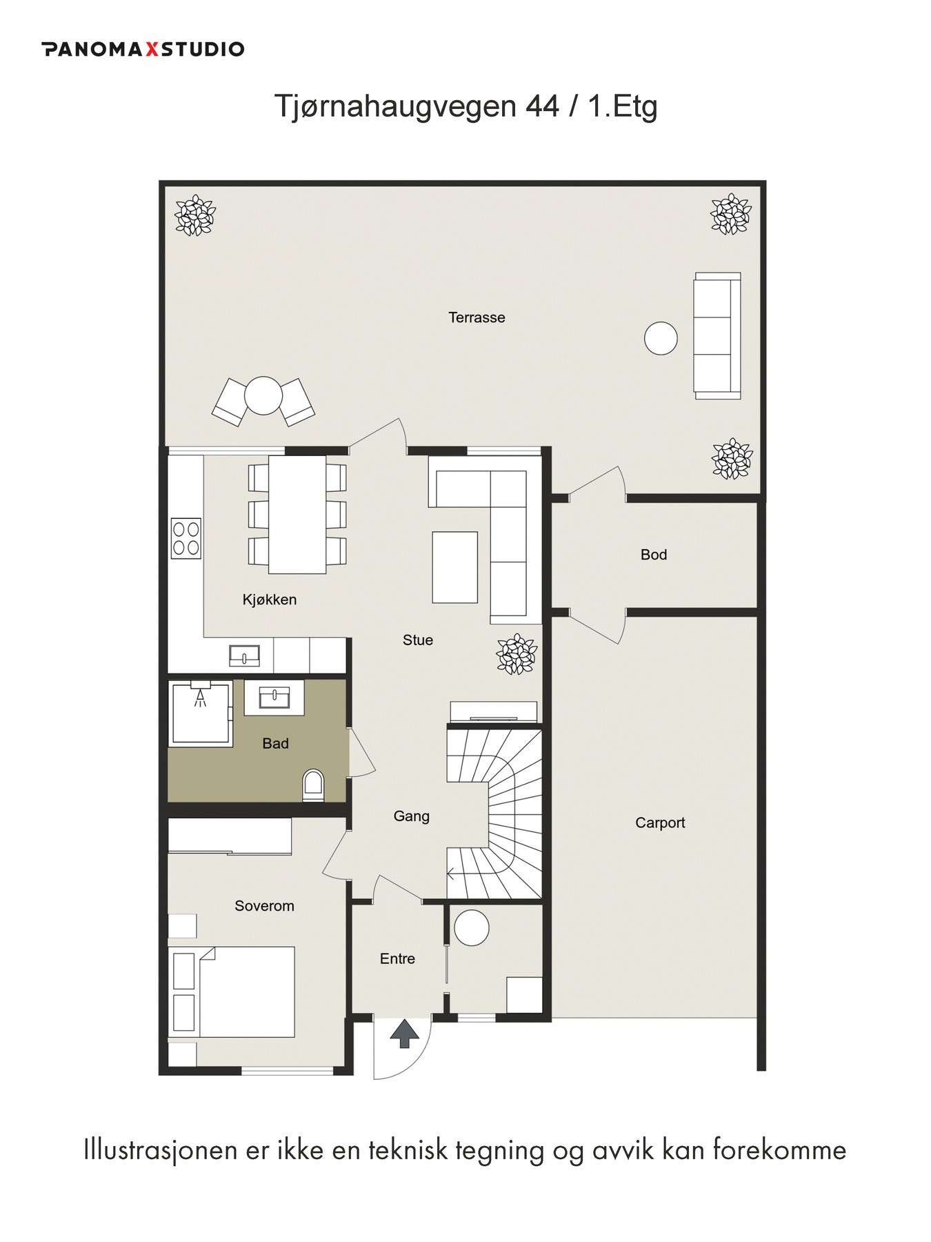 Plantegning 1. etasje Galleribilde