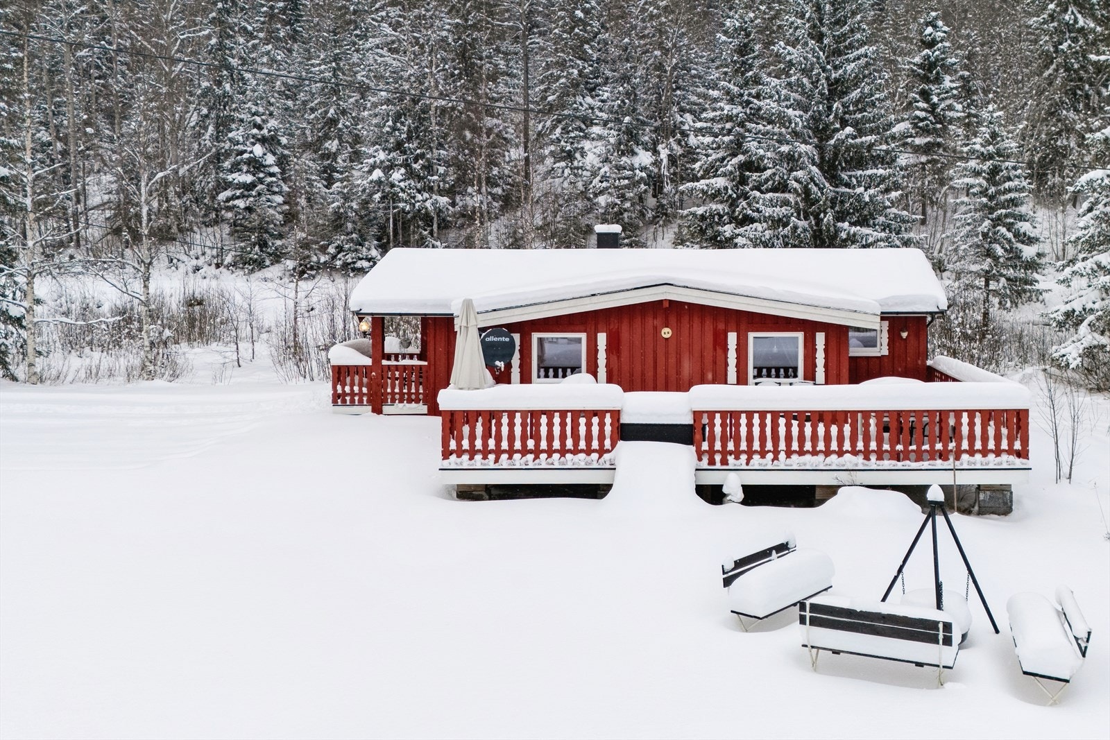 Hytta ligger usjenert til, omkranset av skog og natur. Galleribilde