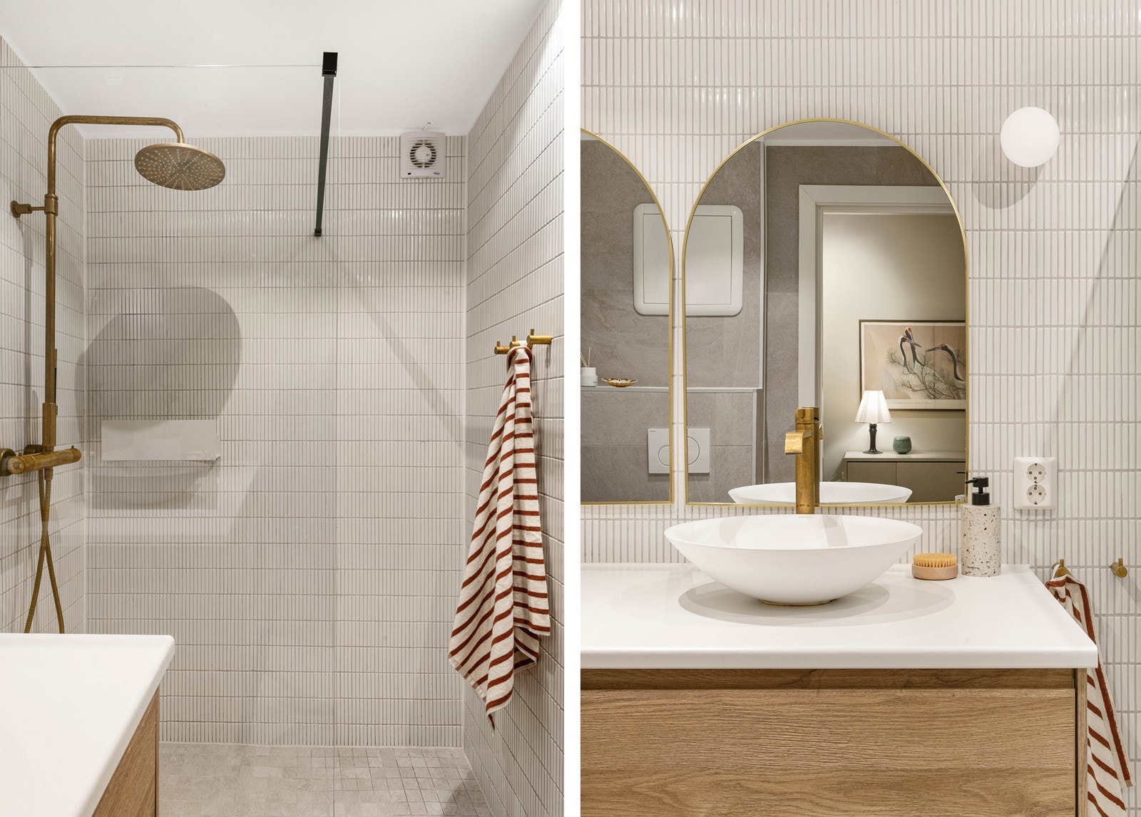 Lekre flisvalg - downlights i himling og varmekabler i gulv Galleribilde