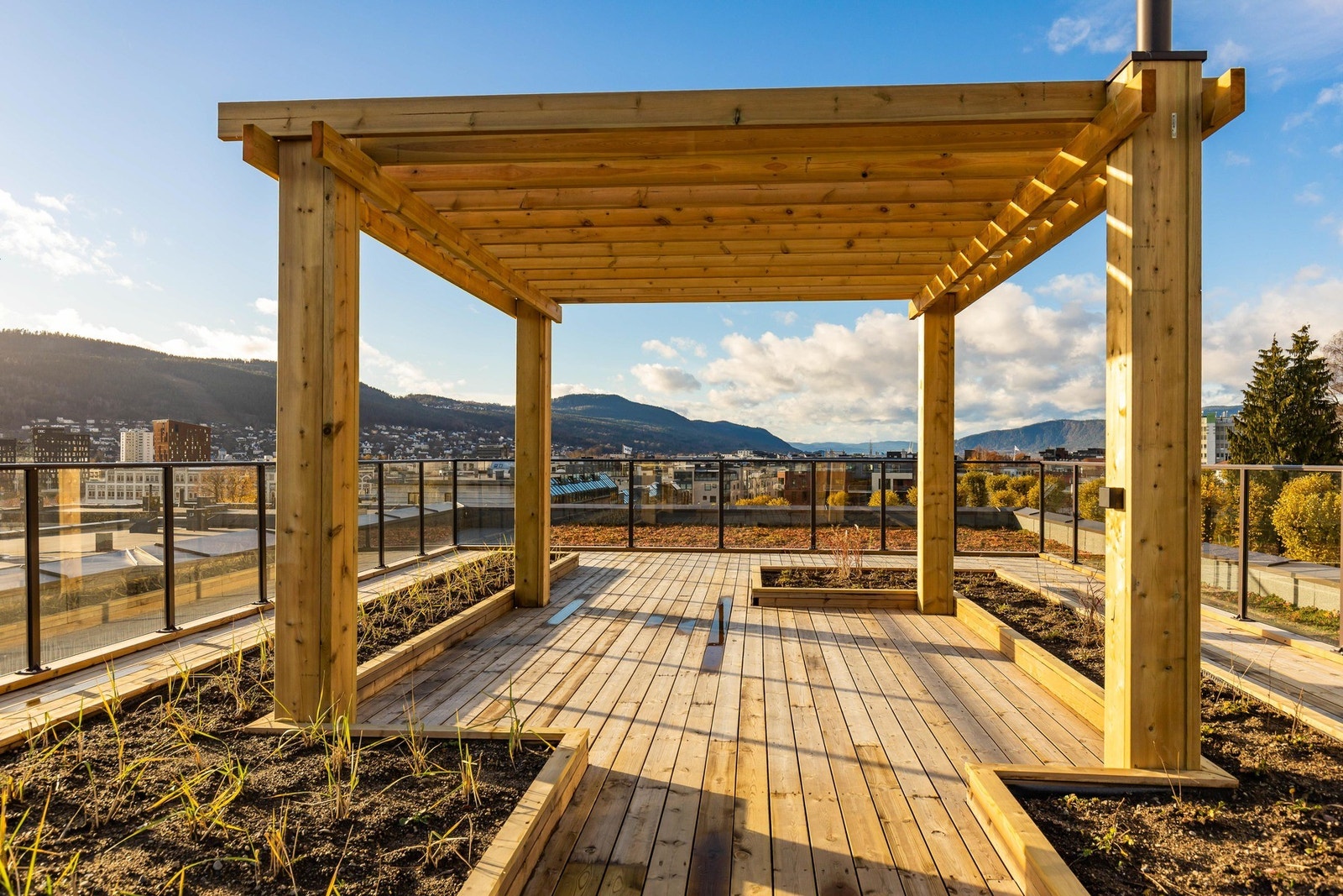 Felles takterrasse med en helt fantastisk utsikt. Galleribilde