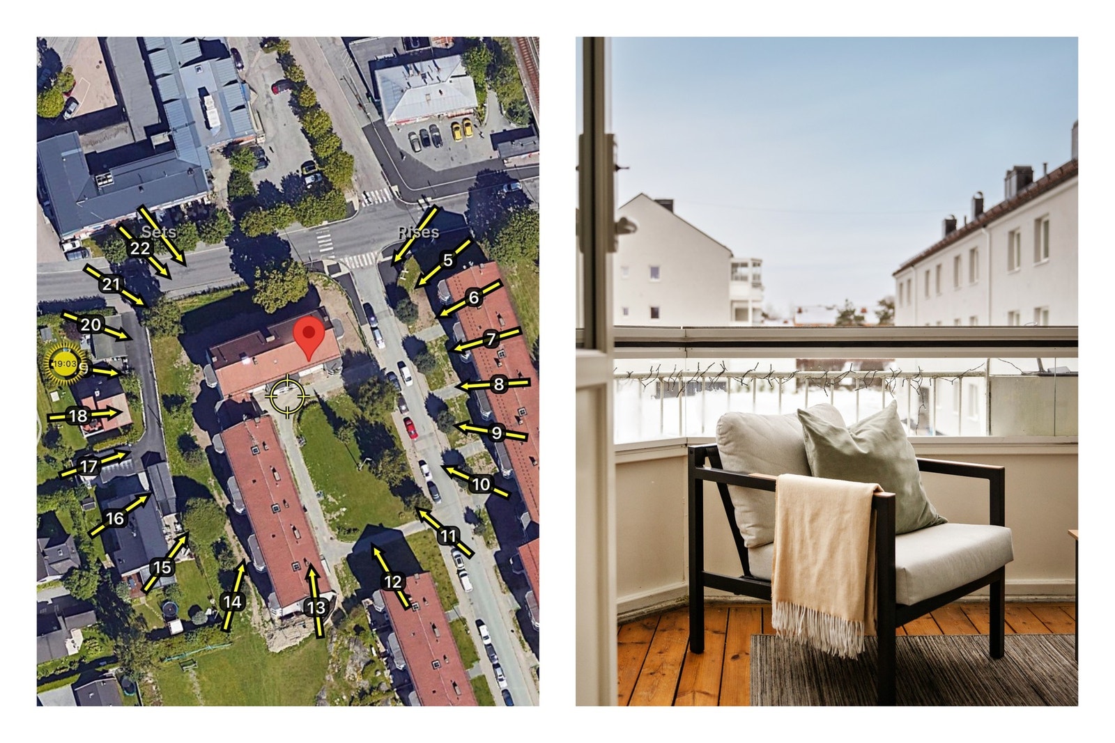 Balkong byr på optimale solforhold med fine solforhold, sommerstid. Galleribilde