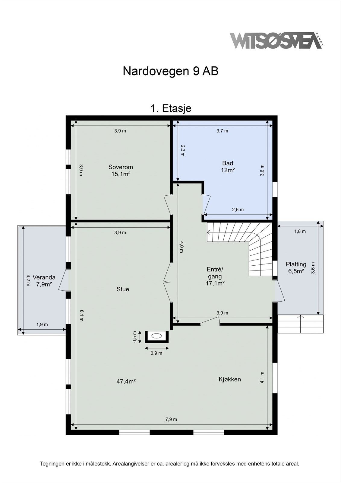 Planskisse 1. etasje. Galleribilde