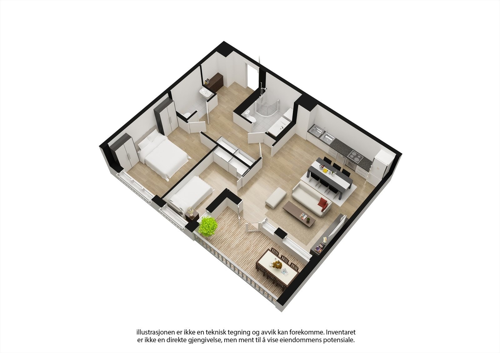 Se nyttige lenker: Illustrasjon av solforhold/utsikt, samt info interiør. Galleribilde