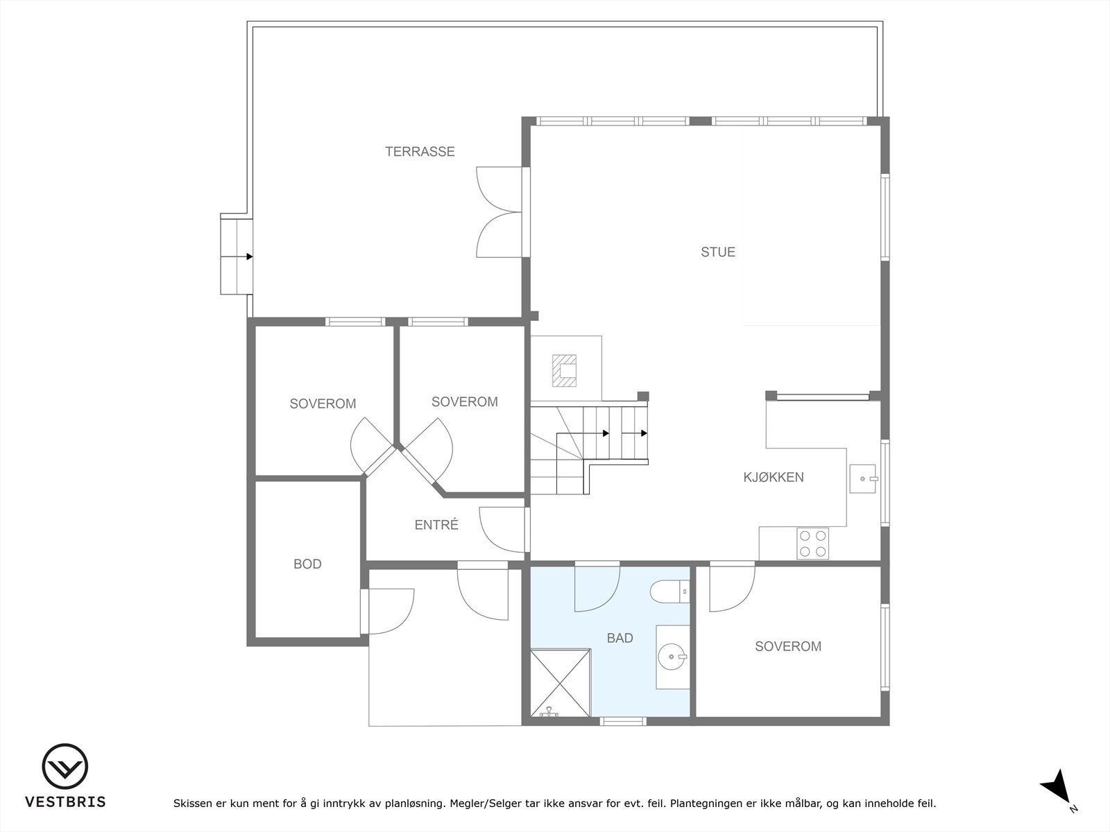 Planløsning hovedetasje Galleribilde