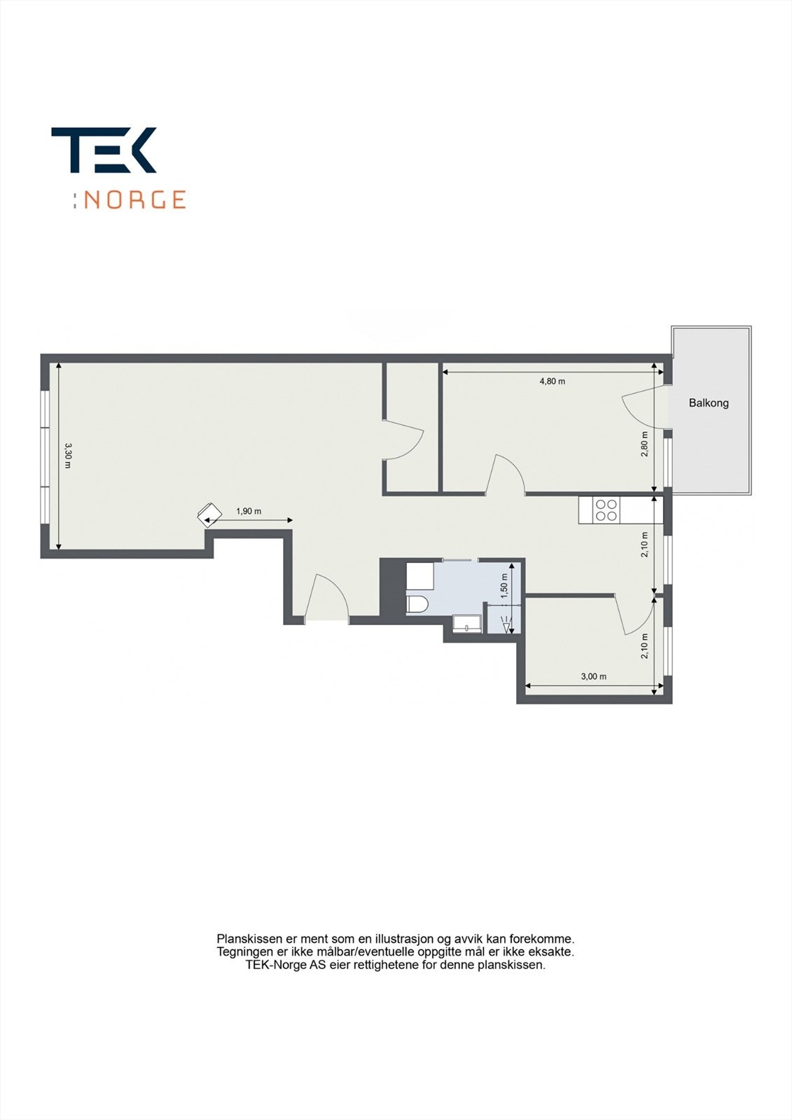 Målsatt plantegning. Galleribilde