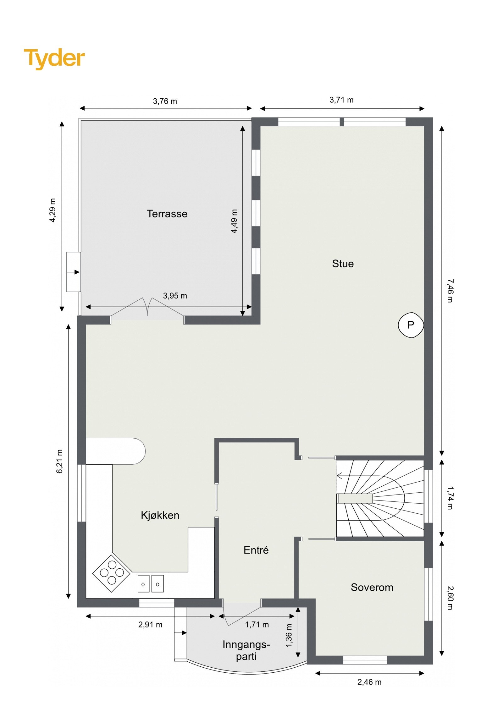 Plantegning 1. etasje Galleribilde