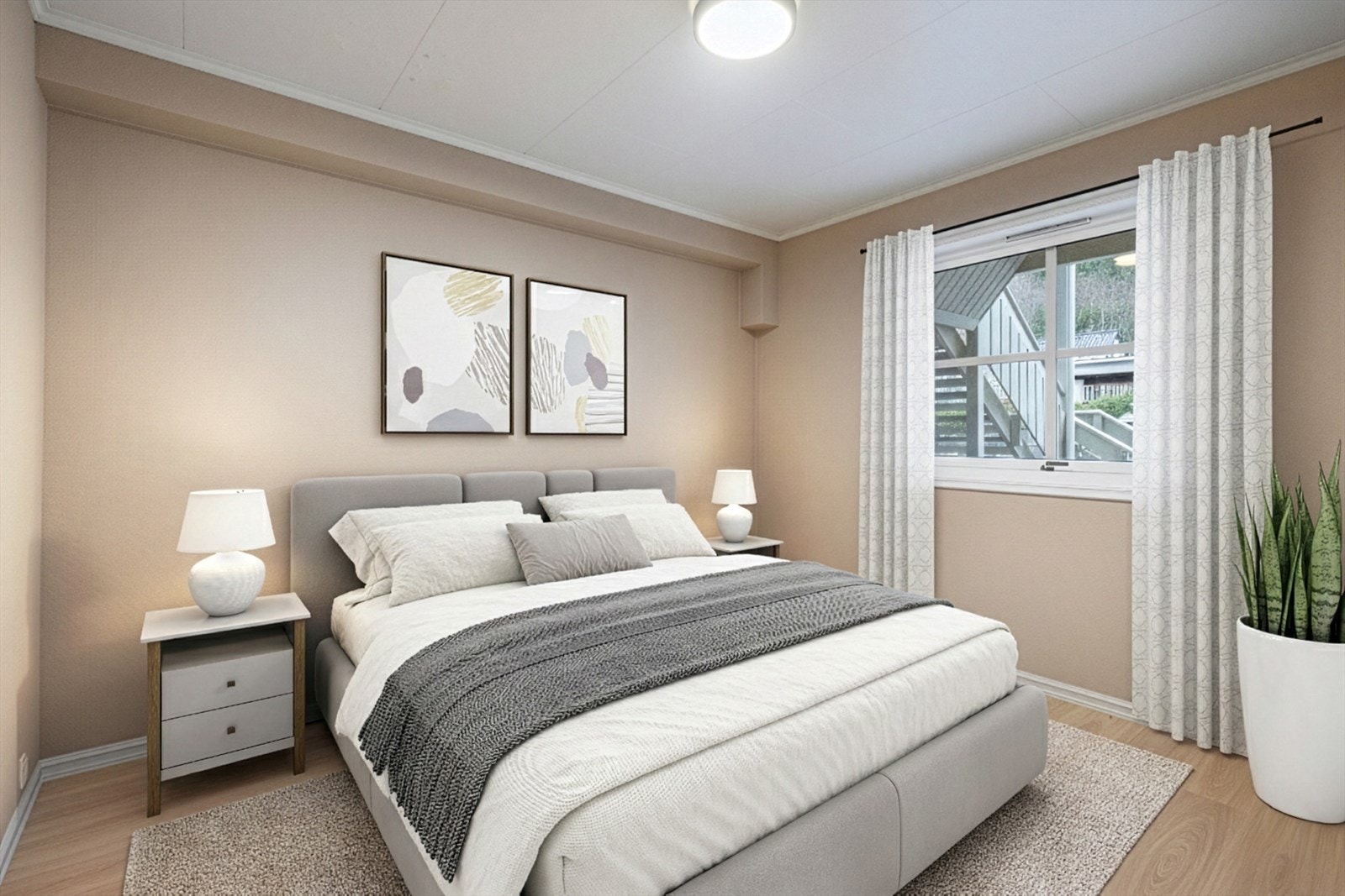 Soverom 2. Rommet er digitalt møblert. Galleribilde