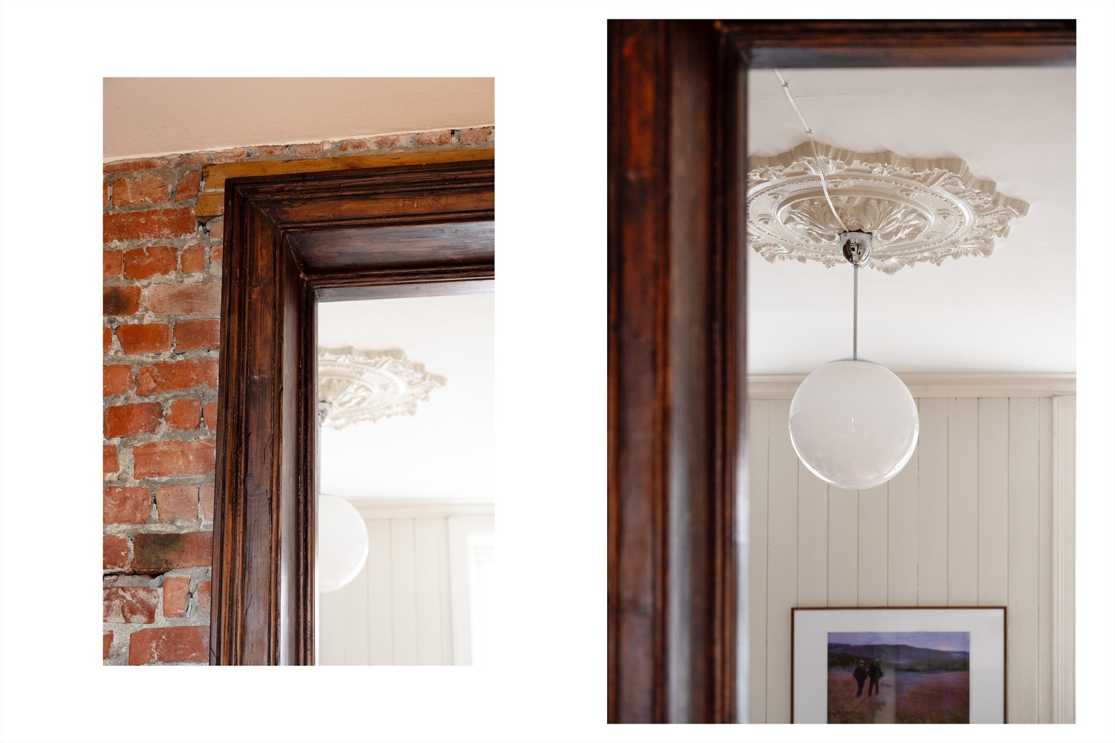 De originale dørkarmene og takdetaljene er godt bevart og bidrar til boligens særpreg. Galleribilde