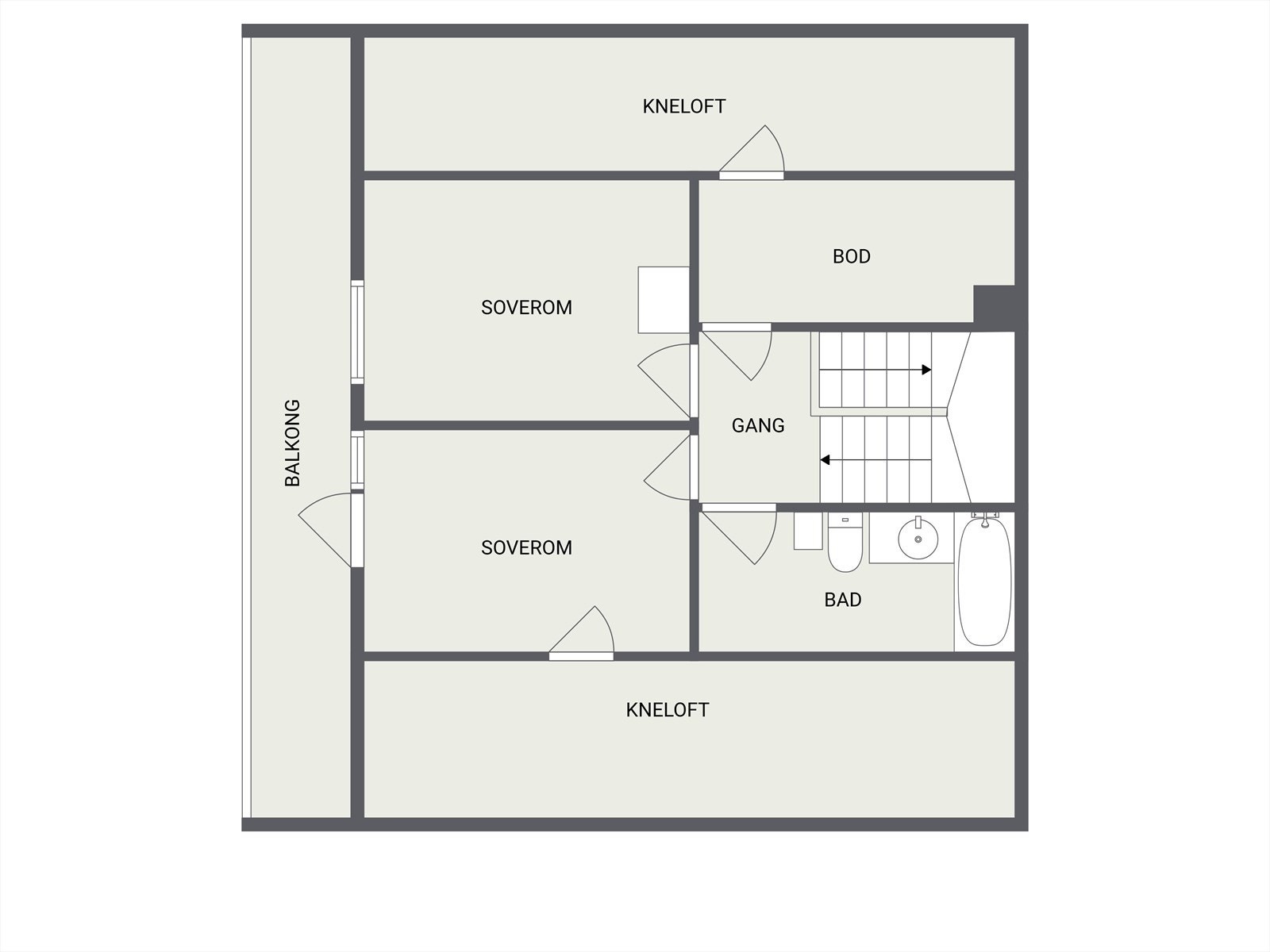 Plantegning loftsetasjen Galleribilde