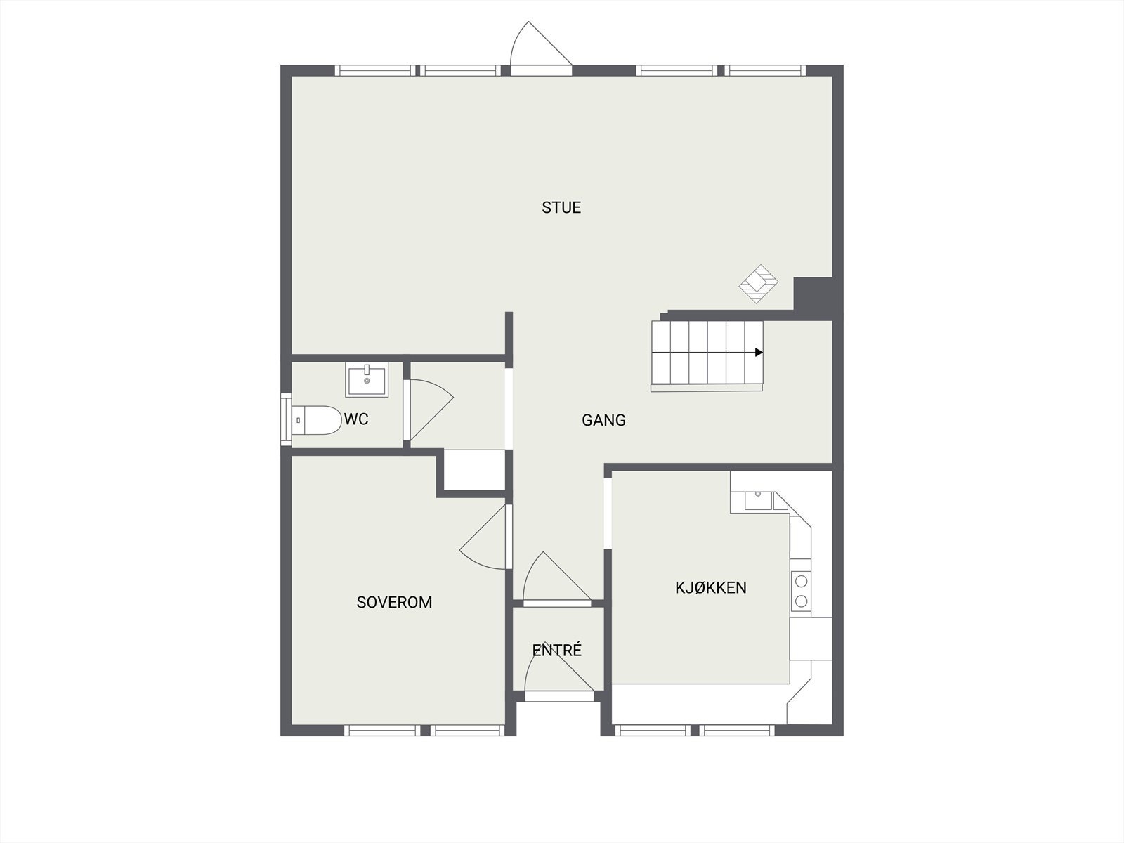 Plantegning 1. etasje. Galleribilde