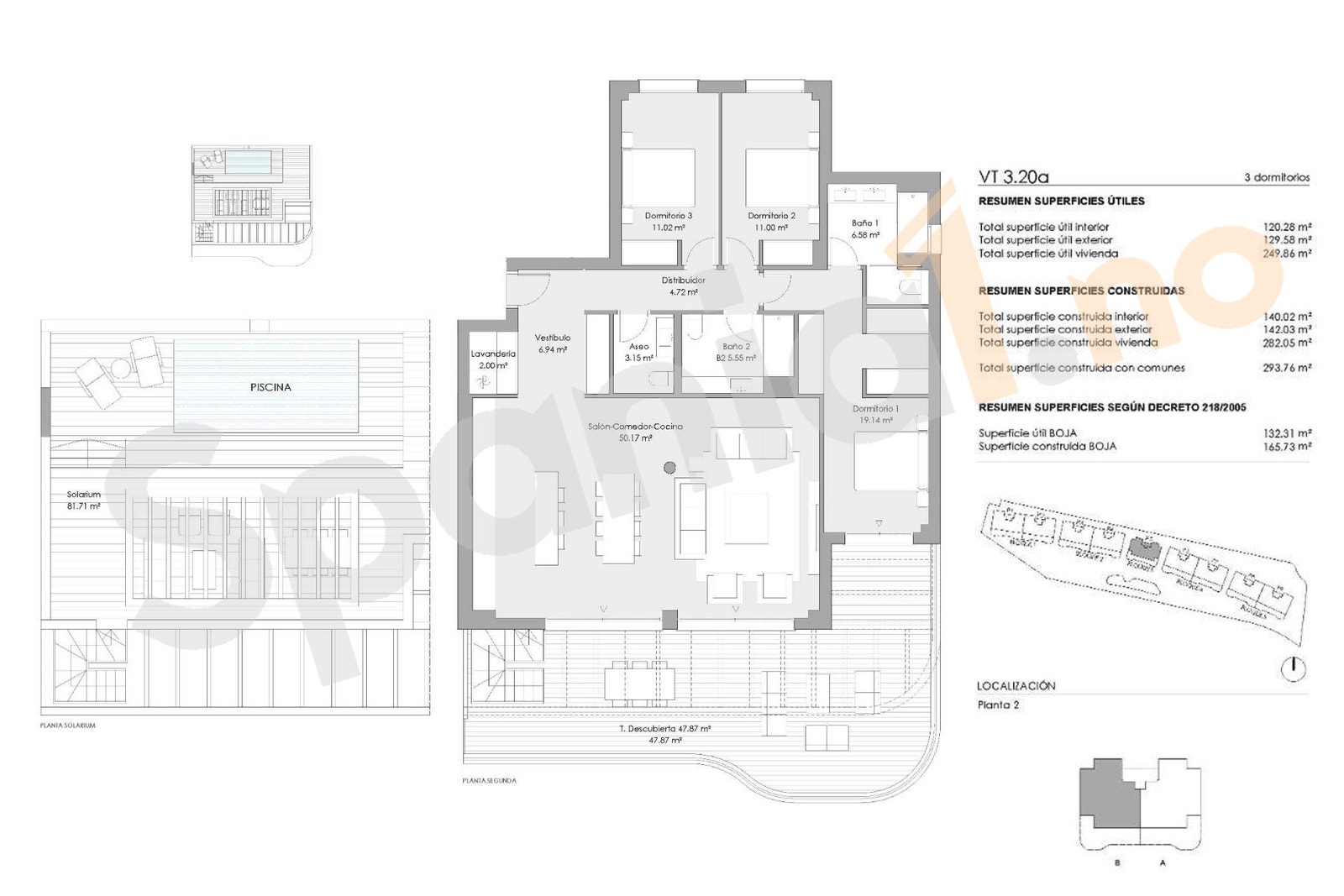 Plantegning av penthouse med takterrasse Galleribilde