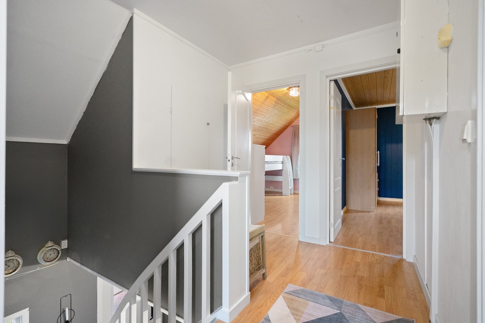 Lys gang i 2.etasje med adkomst til soverommene og badet i etasjen Galleribilde