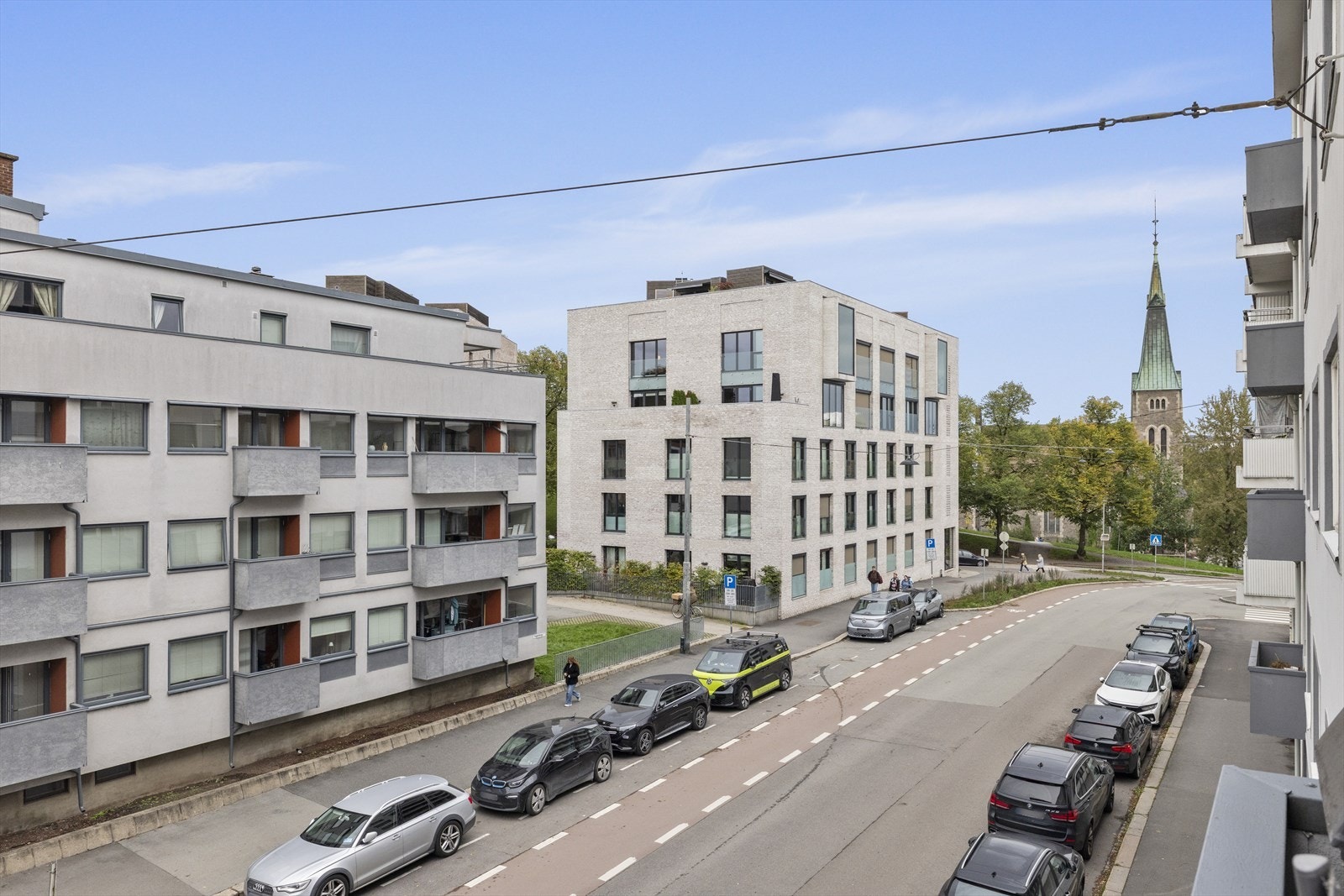 Utsikt mot Fagerborg kirke ned Fagerborggata Galleribilde