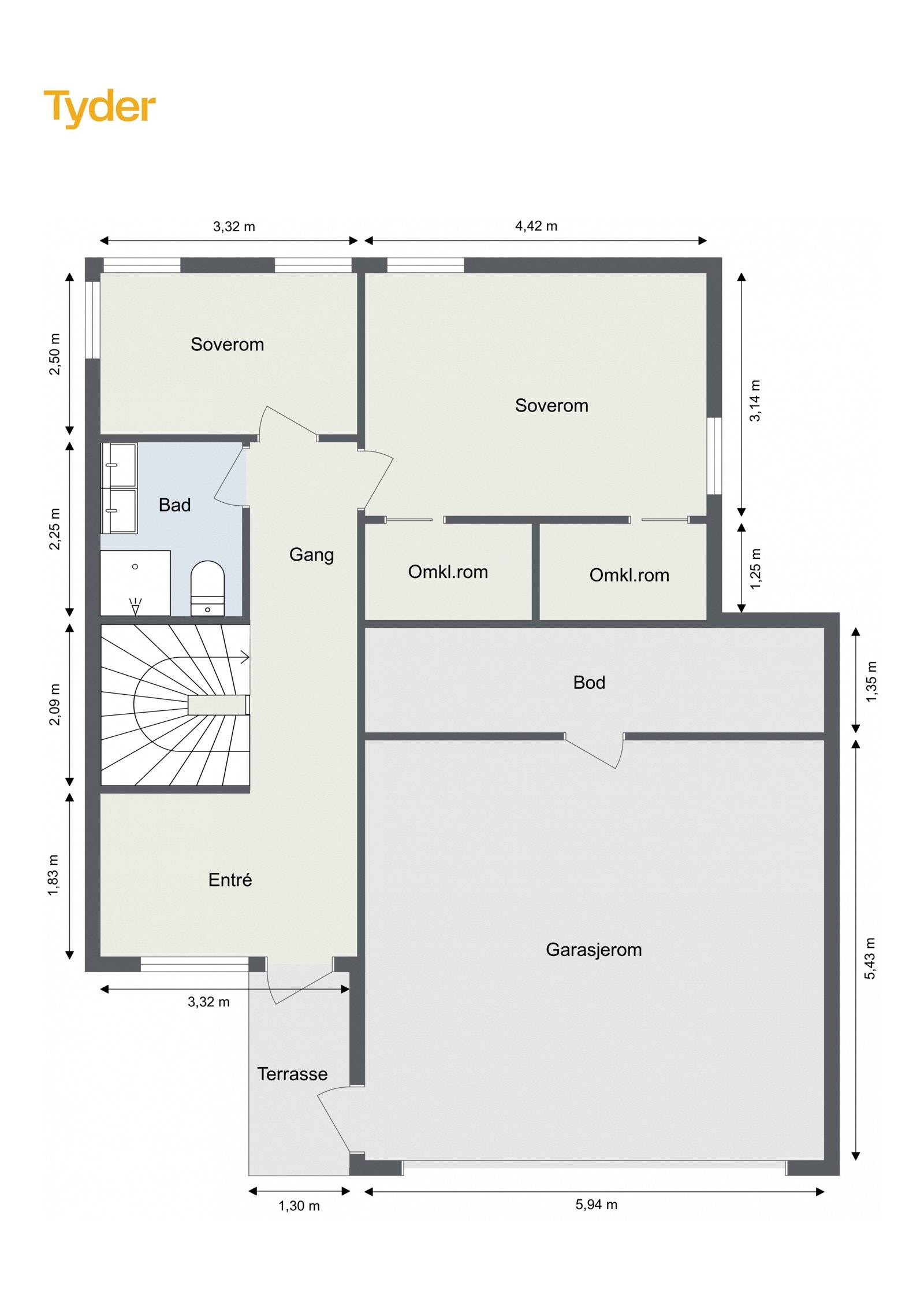 Plantegning 1. Etasje Galleribilde