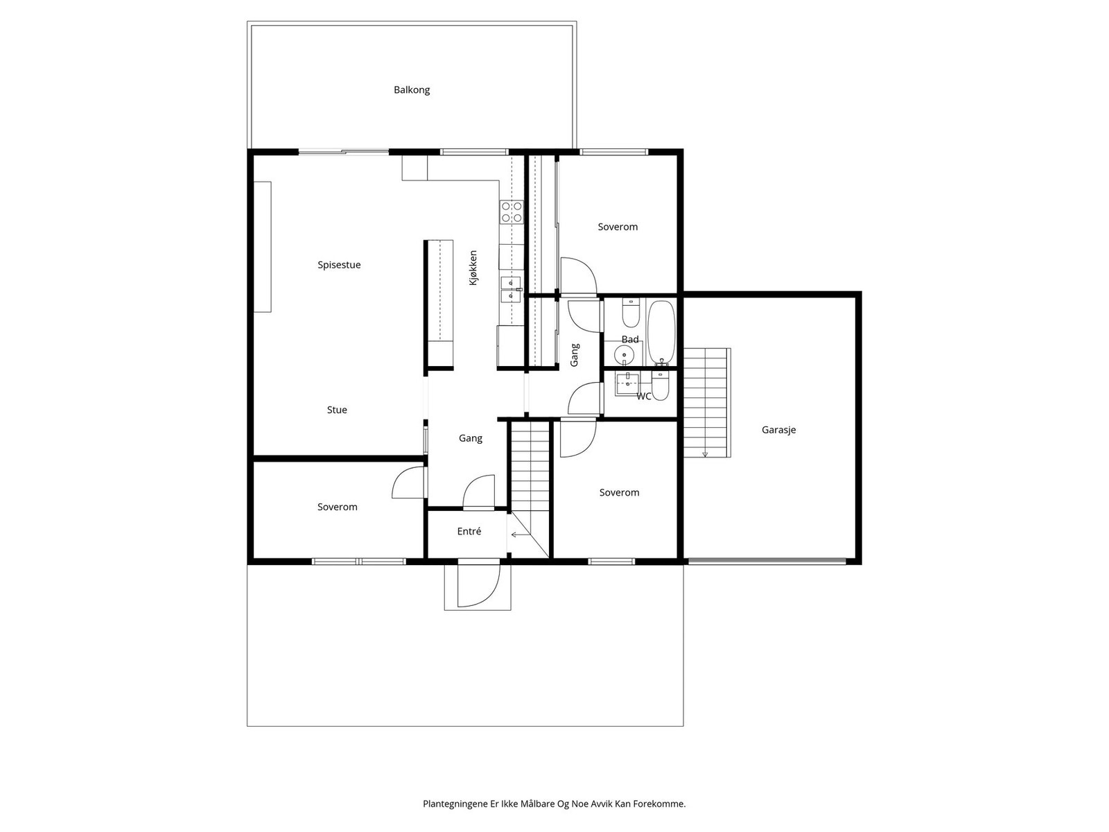 Alternativ plantegning med soverom i stuen. Galleribilde