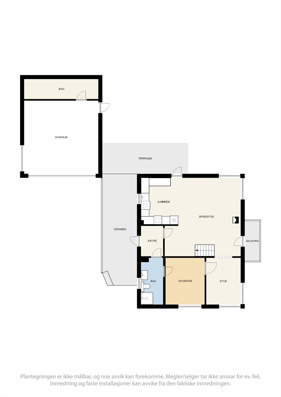 Alternativ planløsning med soverom. Galleribilde