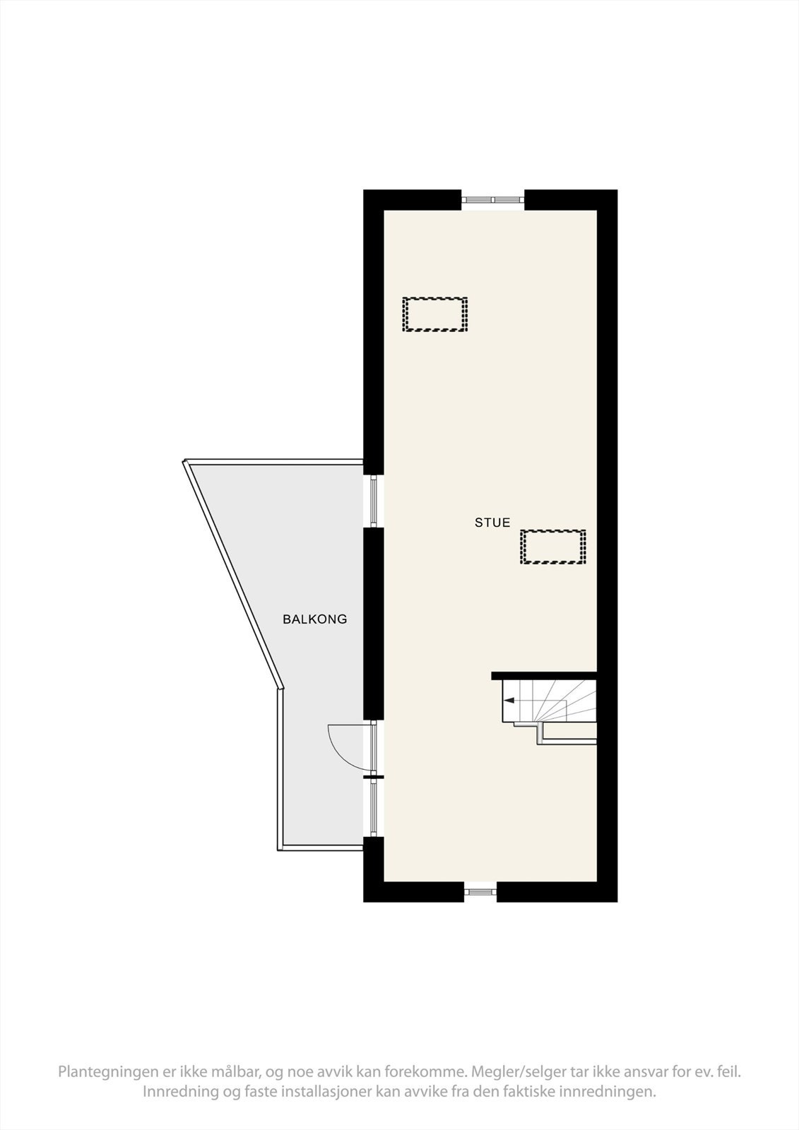Plantegning av loftsetasje og terrasse Galleribilde