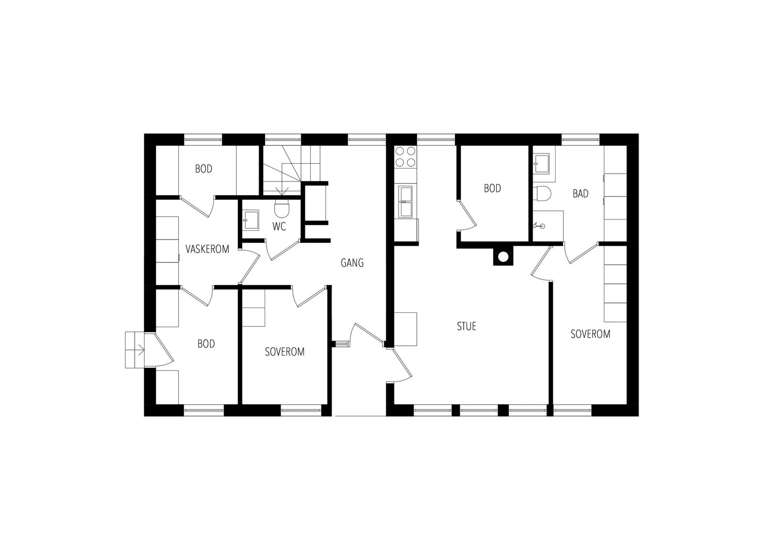 Plantegning underetasje Galleribilde