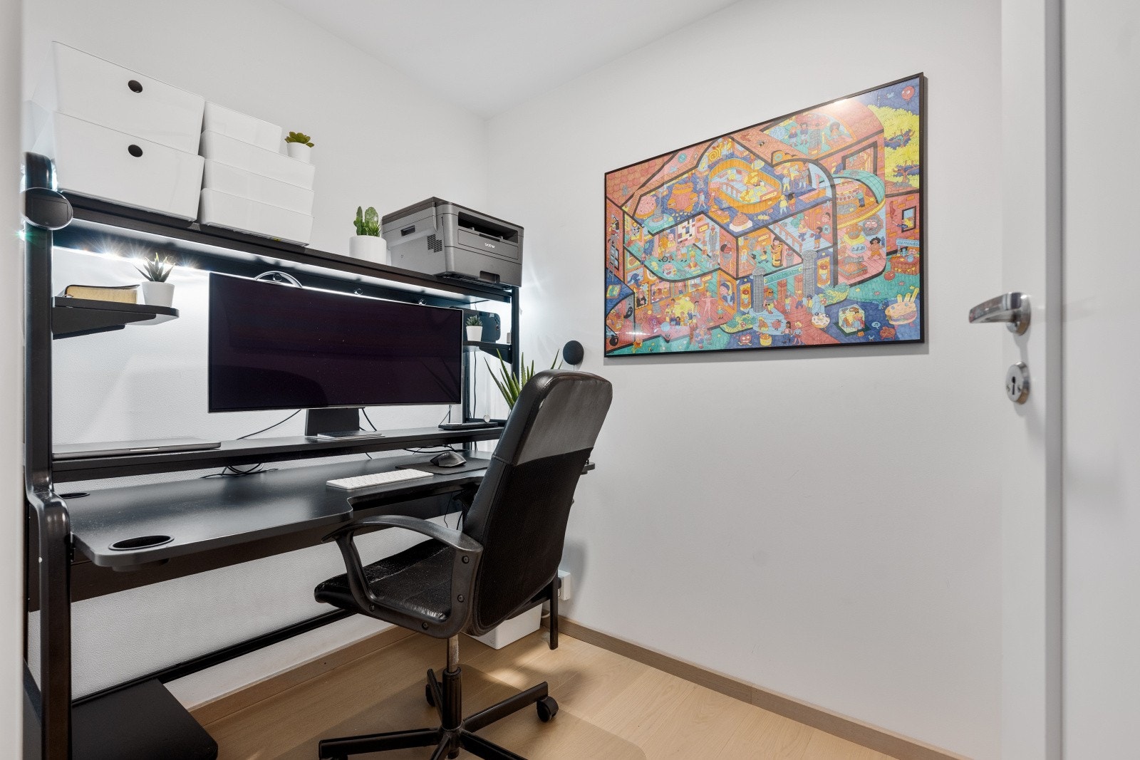 Bod tilknyttet soverom, i dag benyttet som kontor. Galleribilde