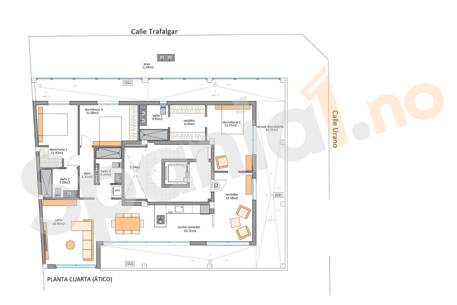 Plantegning toppleilighet Galleribilde