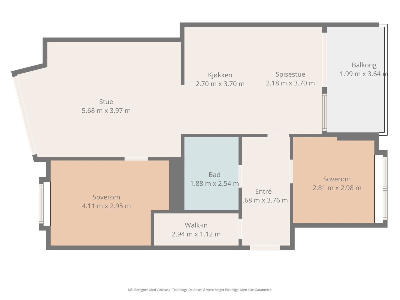 Leiligheten har en godt utnyttet planløsning. Det følger i tillegg med bod og garasjeplass m/el.billader i underetasje. Galleribilde
