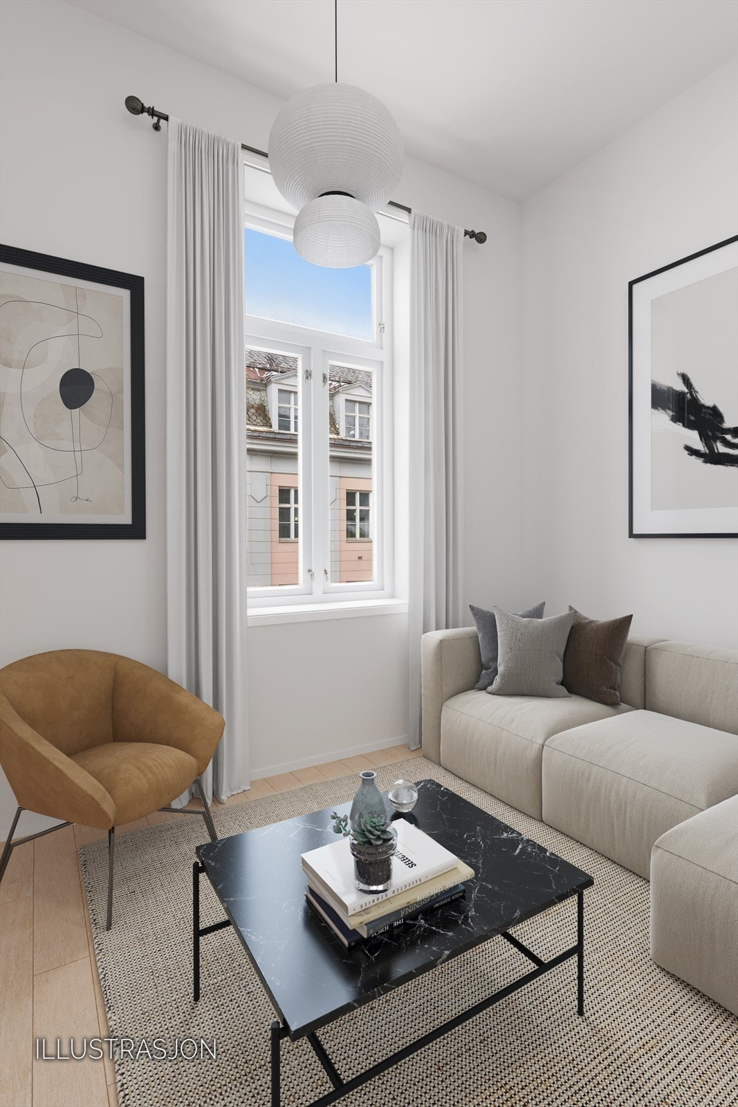 Digital illustrasjon. Her har du muligheten til å sette ditt eget preg og skape din drømmebolig! Galleribilde