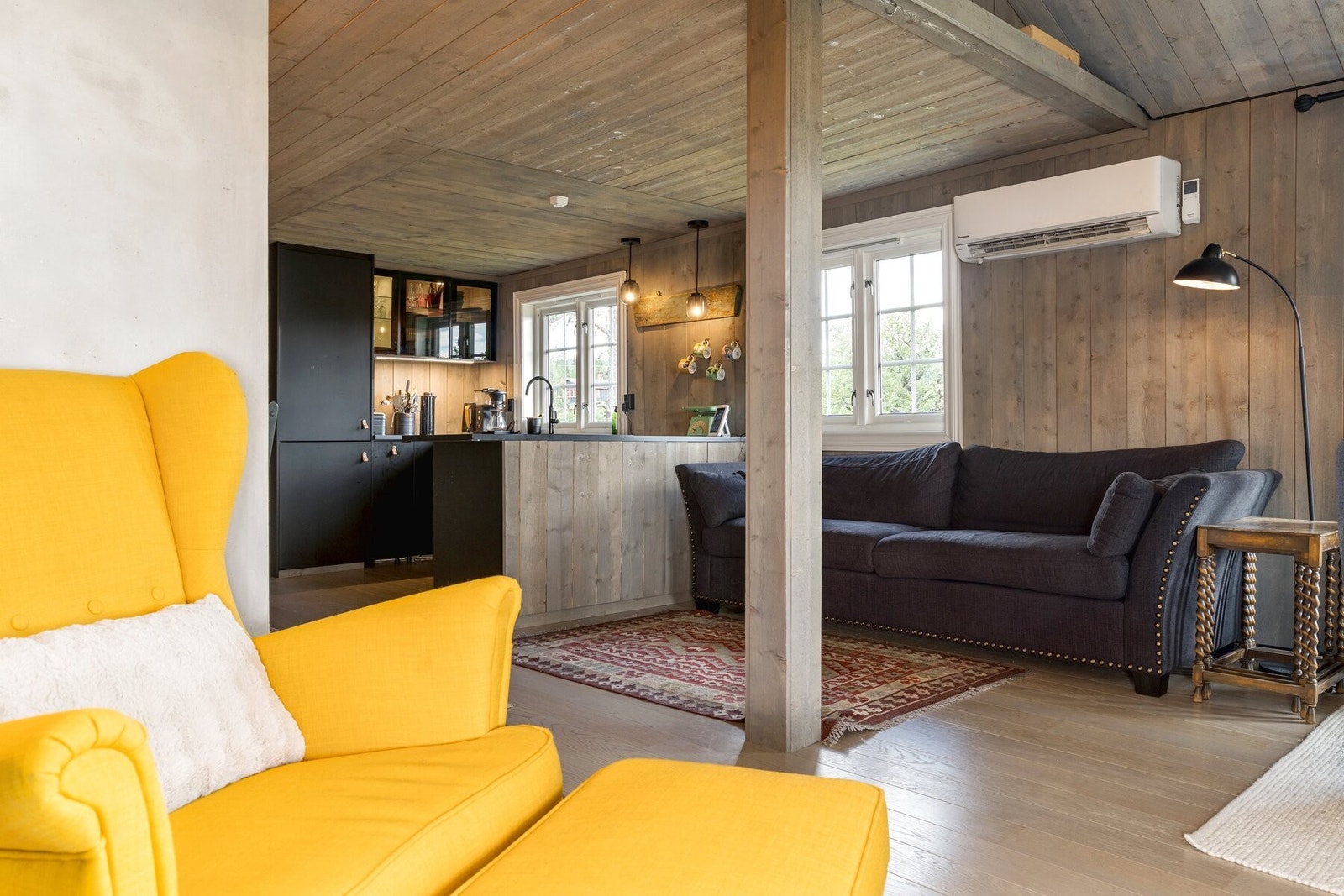 Hytta har også en varmepumpe. Galleribilde