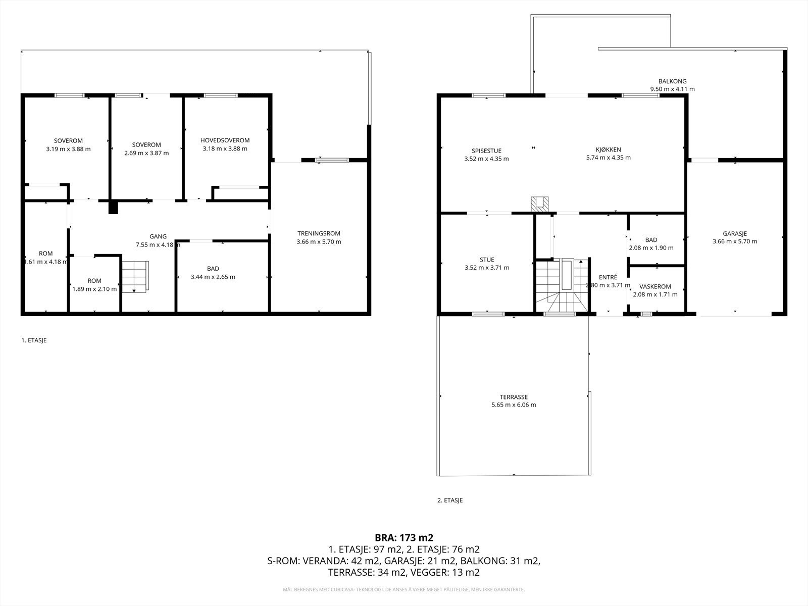 Planteikning begge etasjer Galleribilde