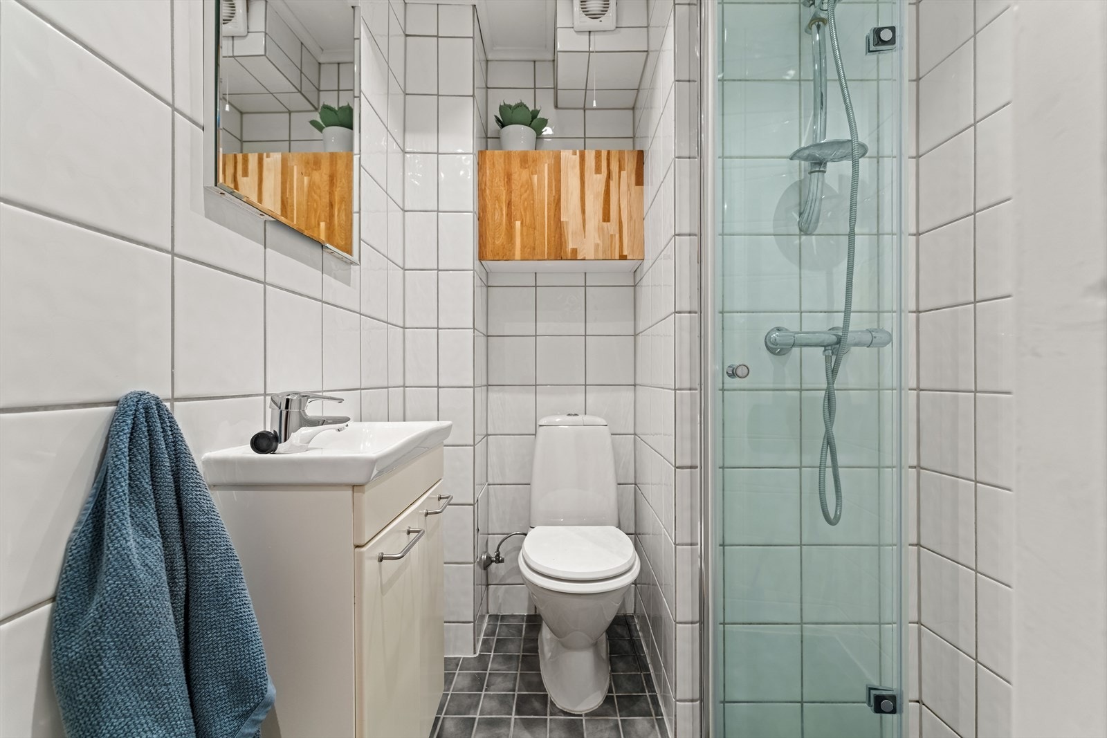 Badet ligger i praktisk tilknytning til entreen. Galleribilde