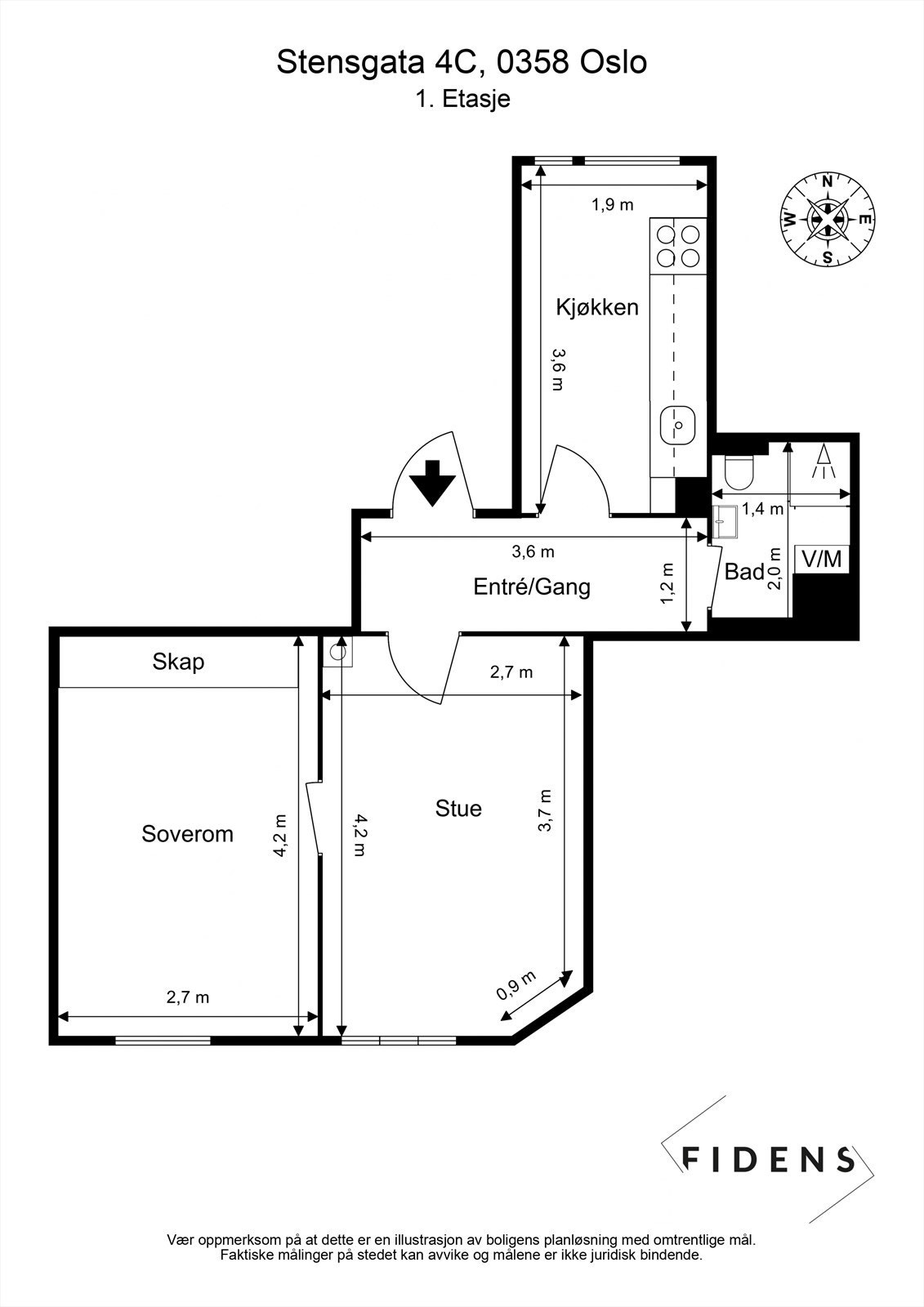 Plantegning - 1.etg. Galleribilde