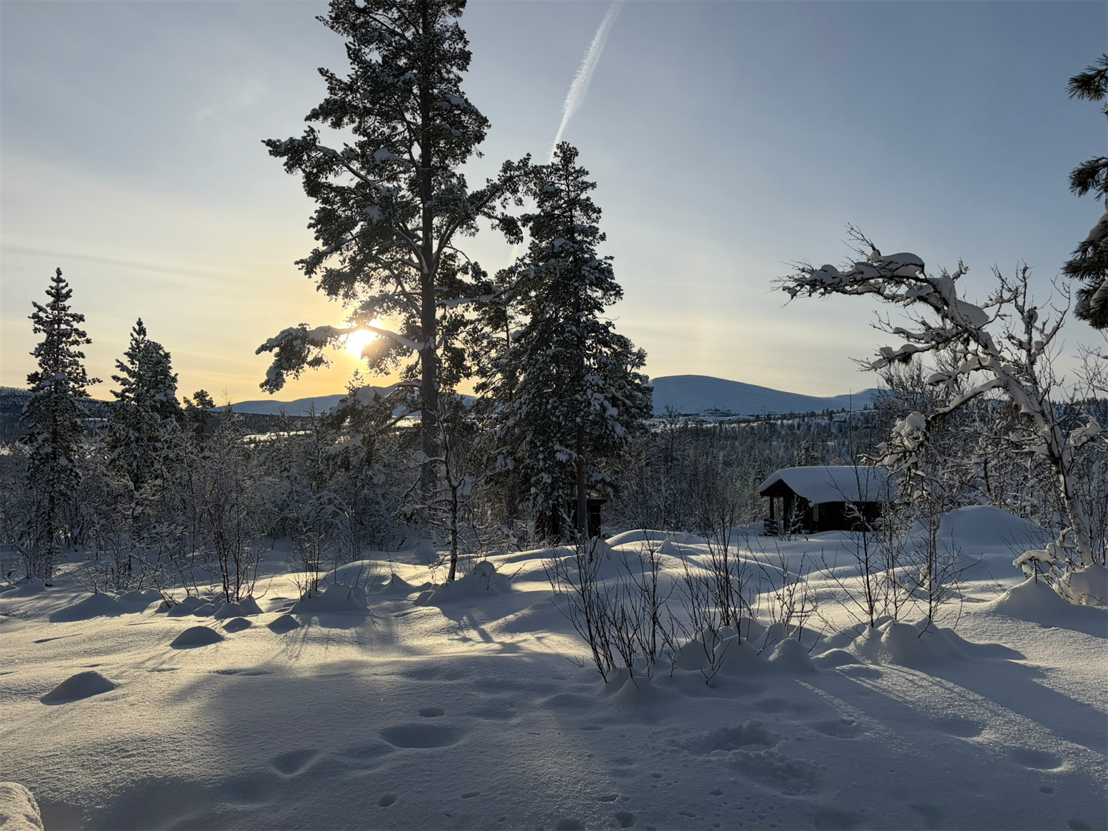 Utsikt fra hytta. Selgers egne vinterbilder Galleribilde