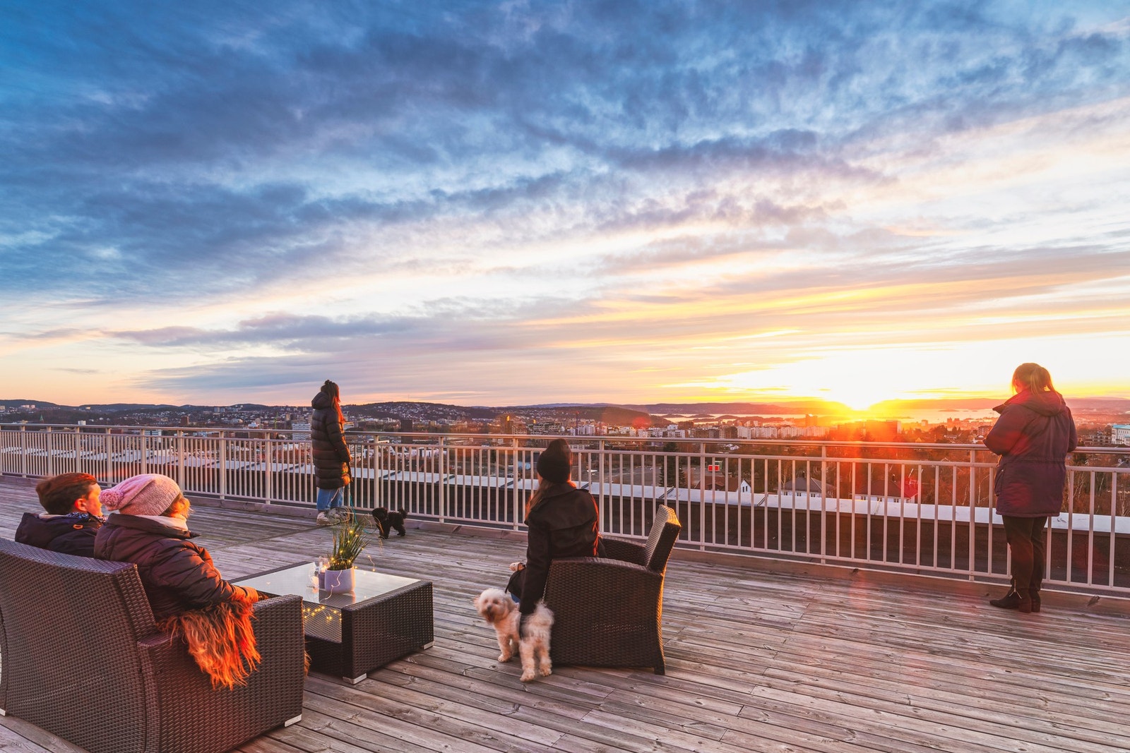 Skulle du ønske å sosialisere deg med naboene kan beboere glede seg over en stor felles takterrasse med spektakulær utsikt over Oslo og Oslofjorden. Galleribilde