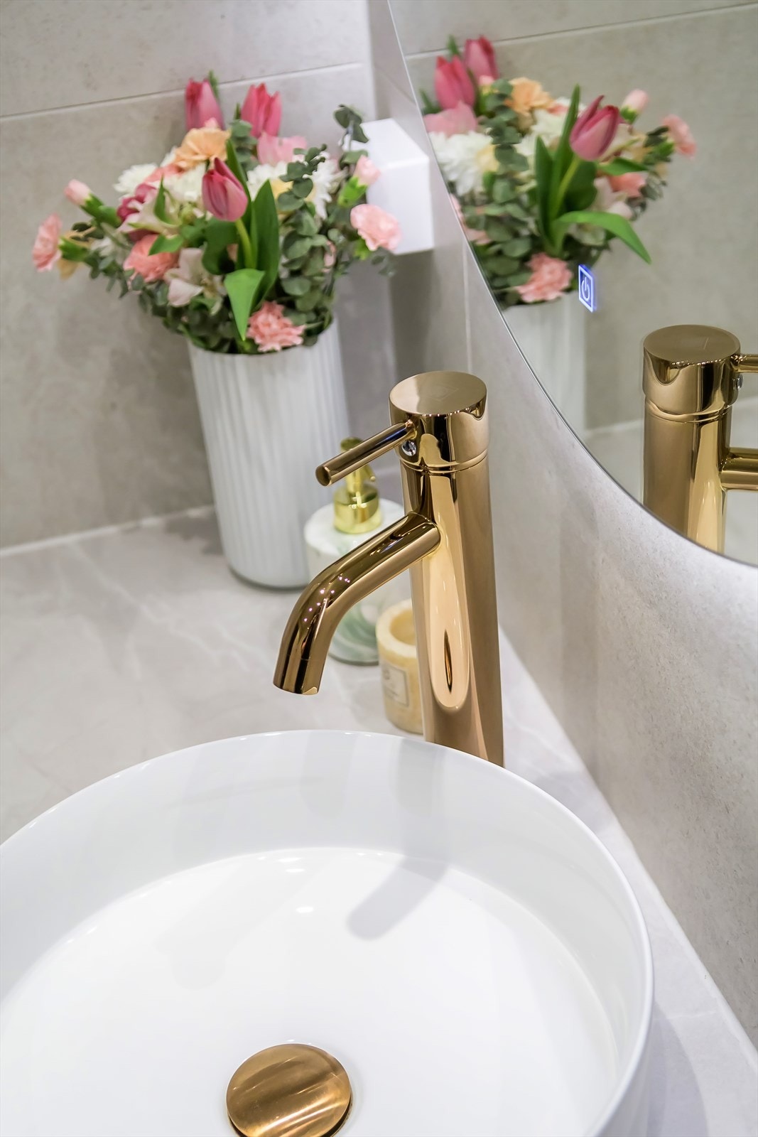 Lekre detaljer som er gjennomgående for hele baderommet Galleribilde