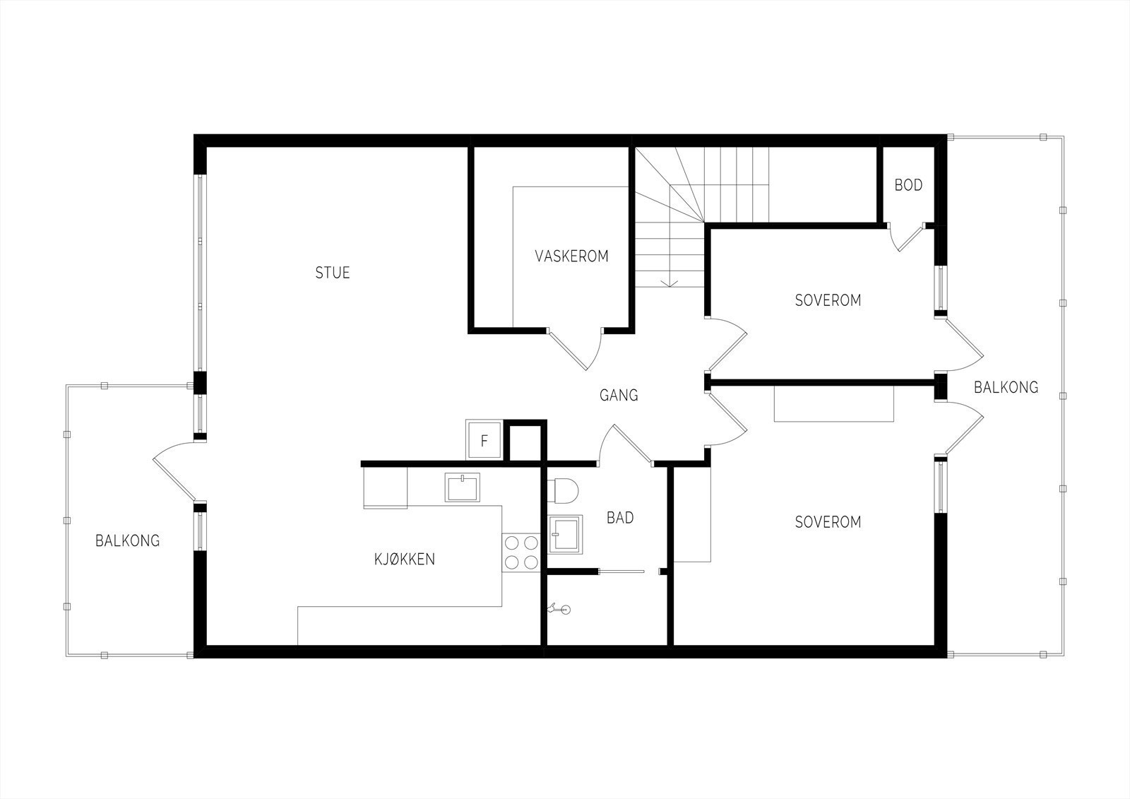 Plantegning 2 etasje. Galleribilde