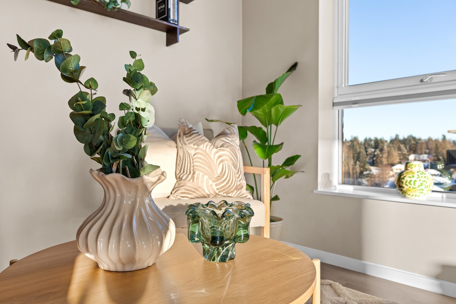 Plissègardinene er lystette og klargjort for soverom 3. Galleribilde