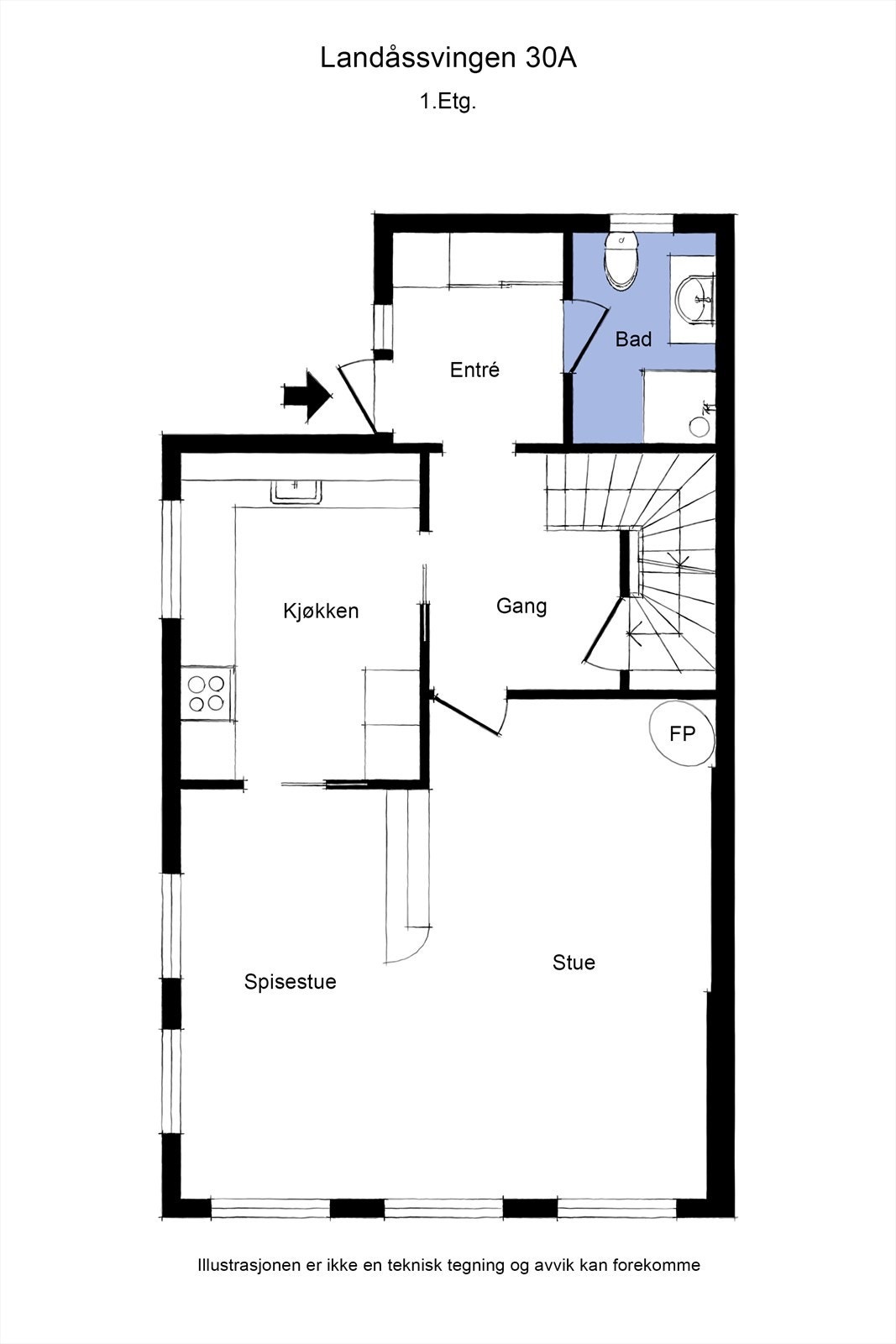 Skisse 1. etasje. Galleribilde