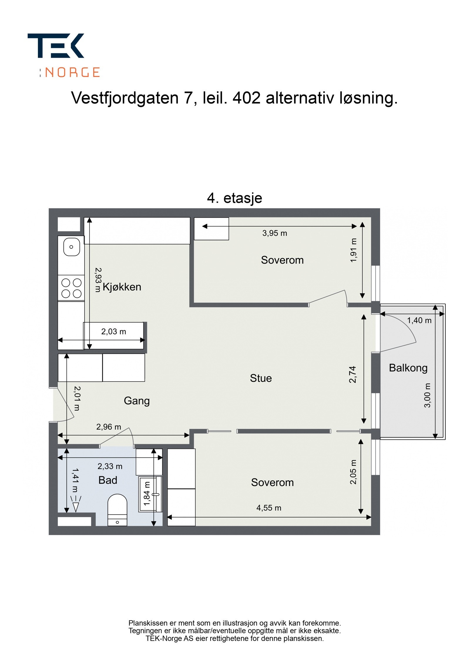 Alternativ planløsning. Galleribilde