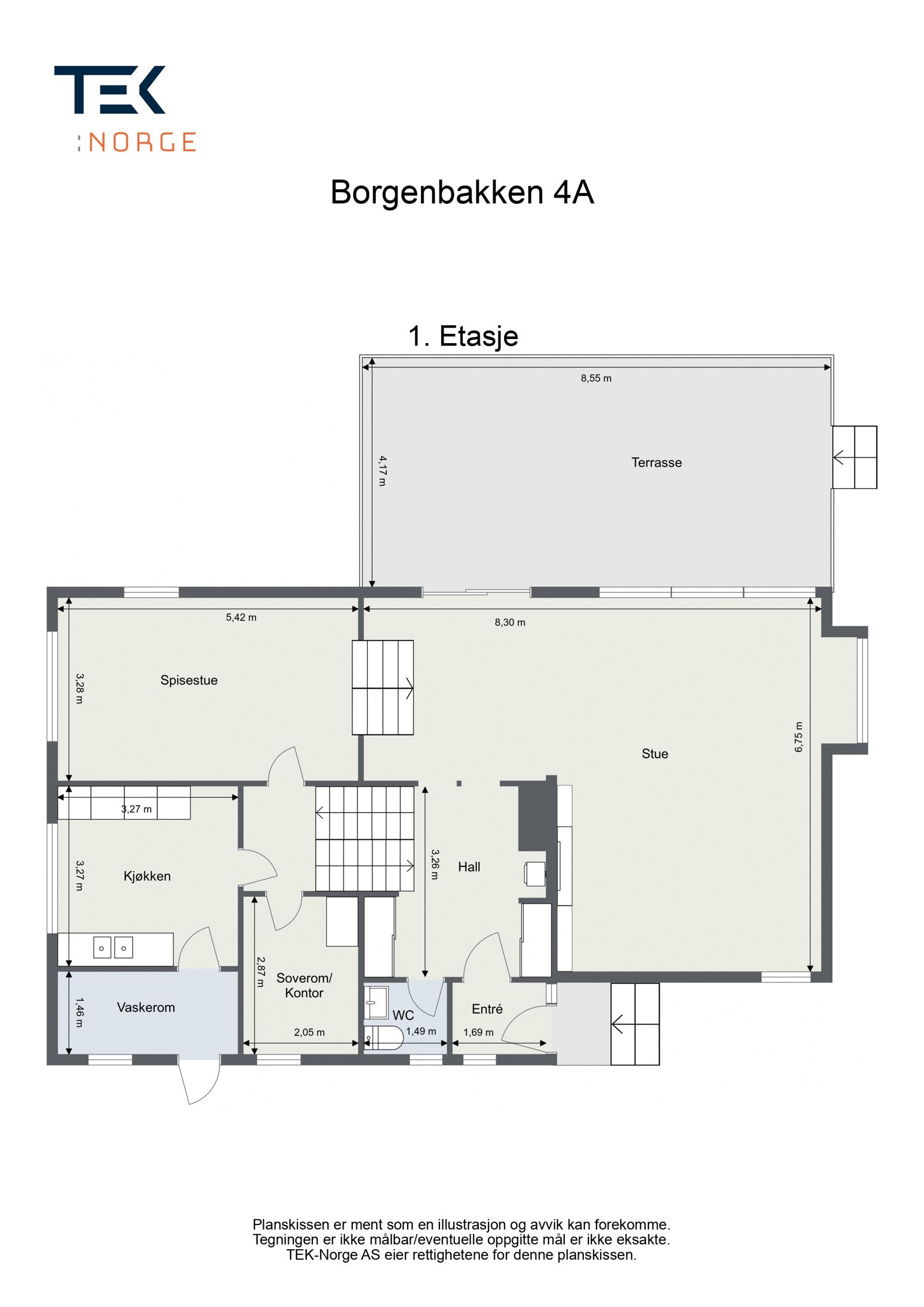 Plantegning 1. etasje Galleribilde