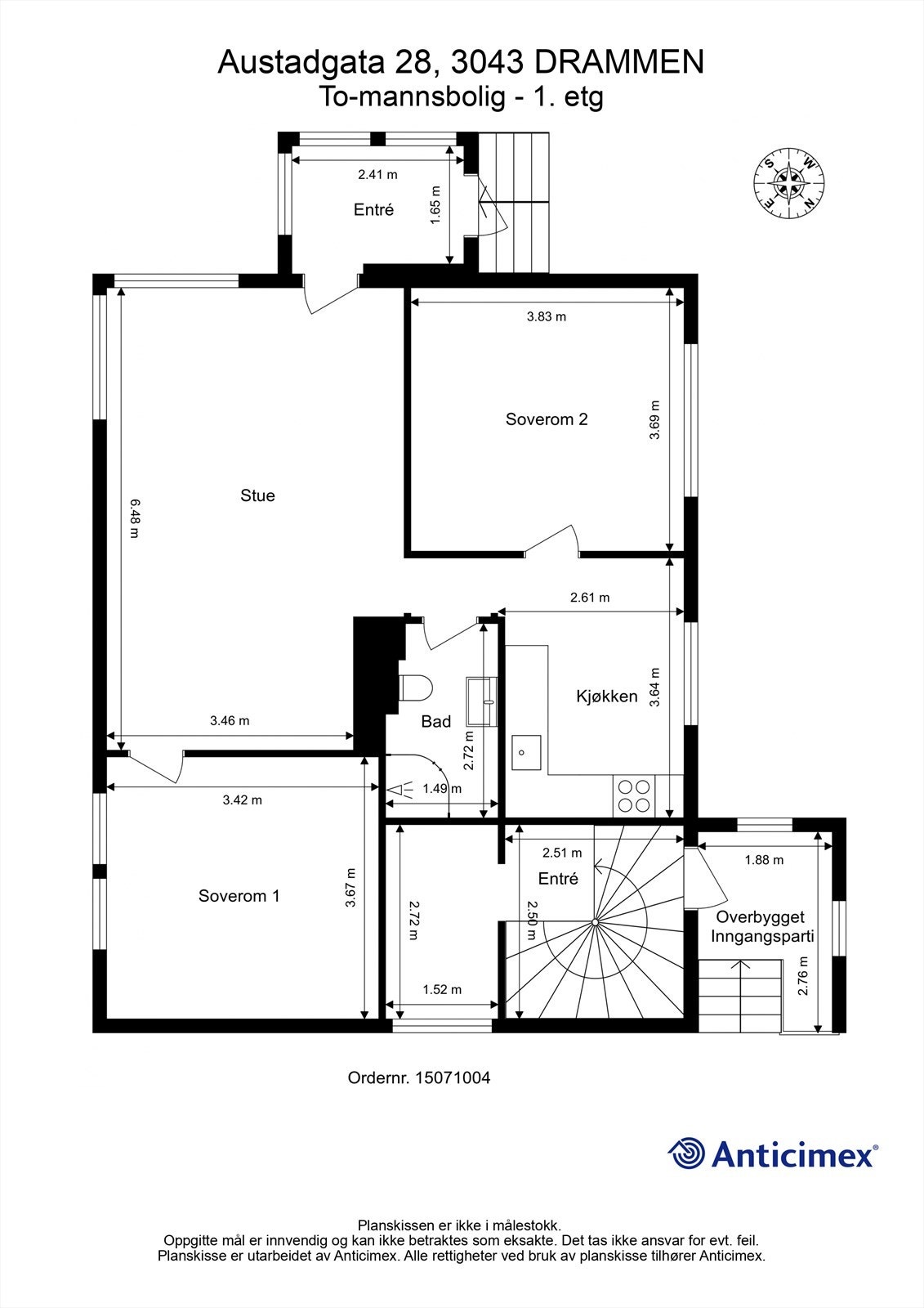 Plantegning 1.etg Galleribilde
