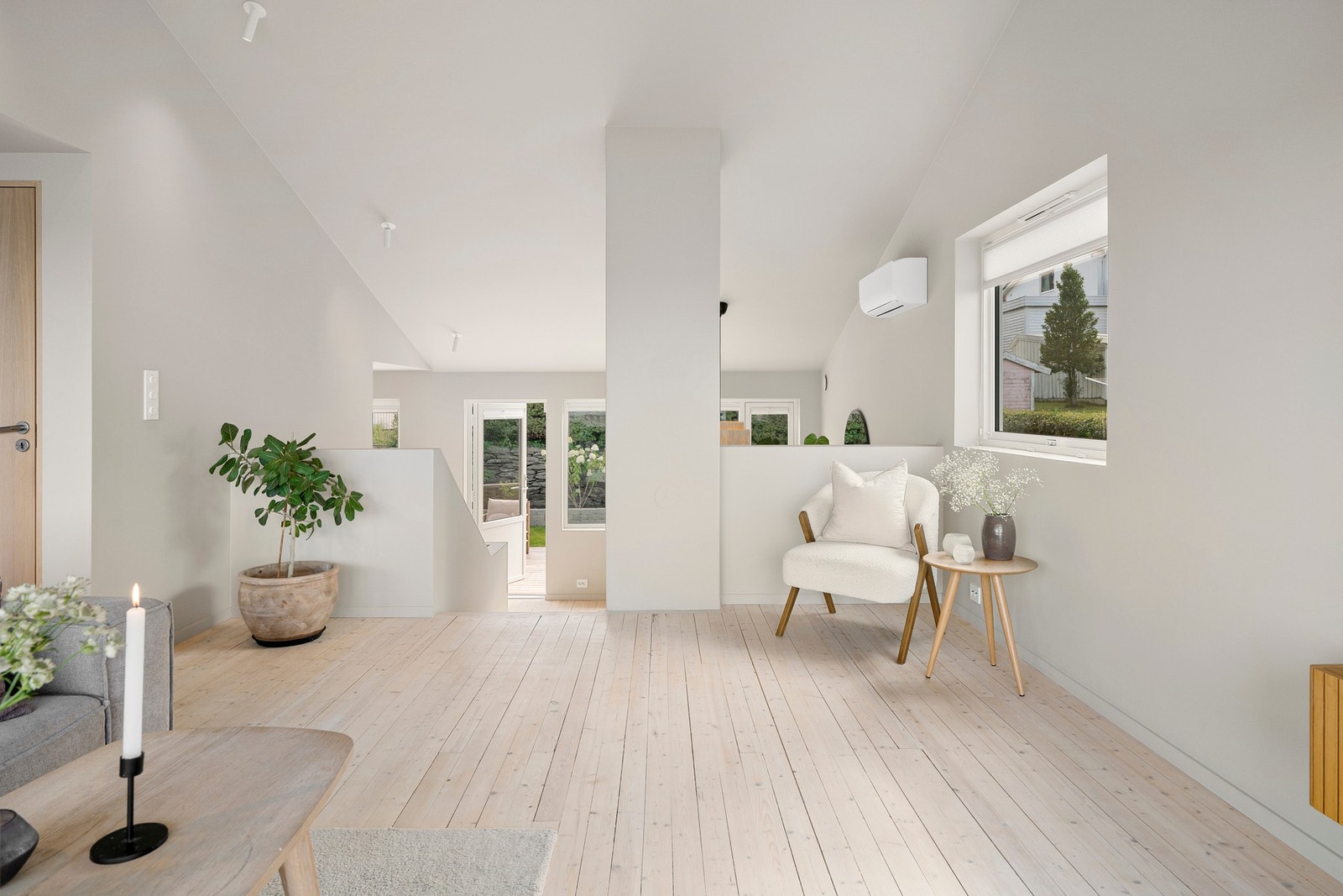 Dersom ny eier ønsker å installere vedovn, kan denne enkelt kobles til. Galleribilde