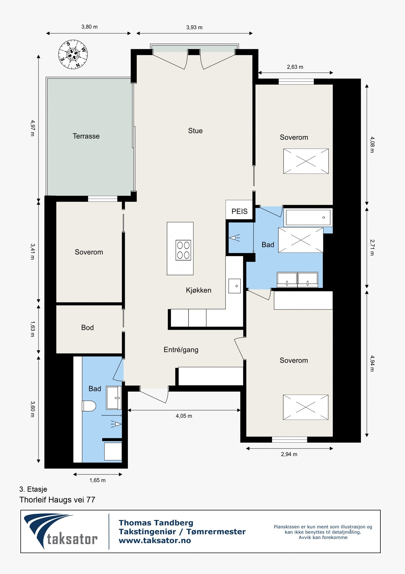 Alternativ planløsning: Om man ønsker 3 soverom kan man enkelt endre planløsningen til en 4-roms løsning! Galleribilde