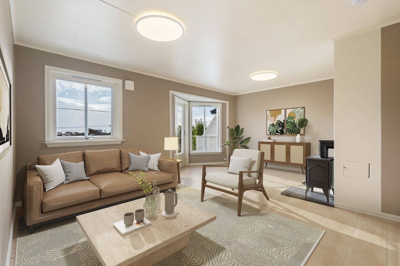 Digitalt møblert stue Galleribilde