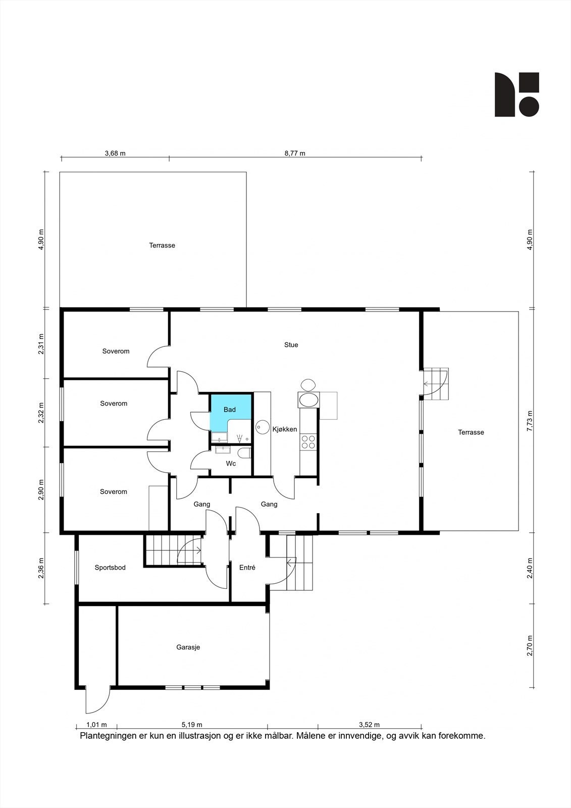 Plantegning 1.etasje Galleribilde